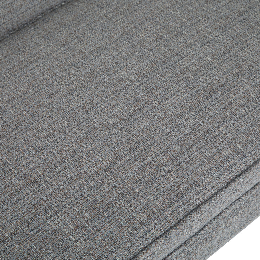 50" Gray and Brown Fabric and Wood Upholstered Bench