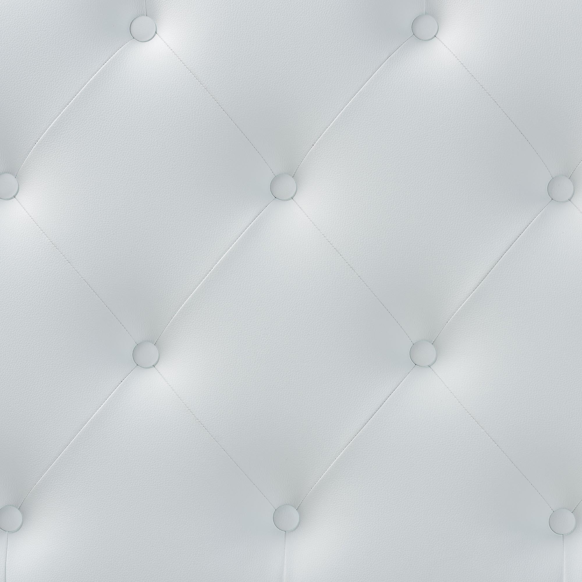 Baxton Studio Myra Modern and Contemporary Full Size White Faux Leather Upholstered Button-tufted Scalloped Headboard