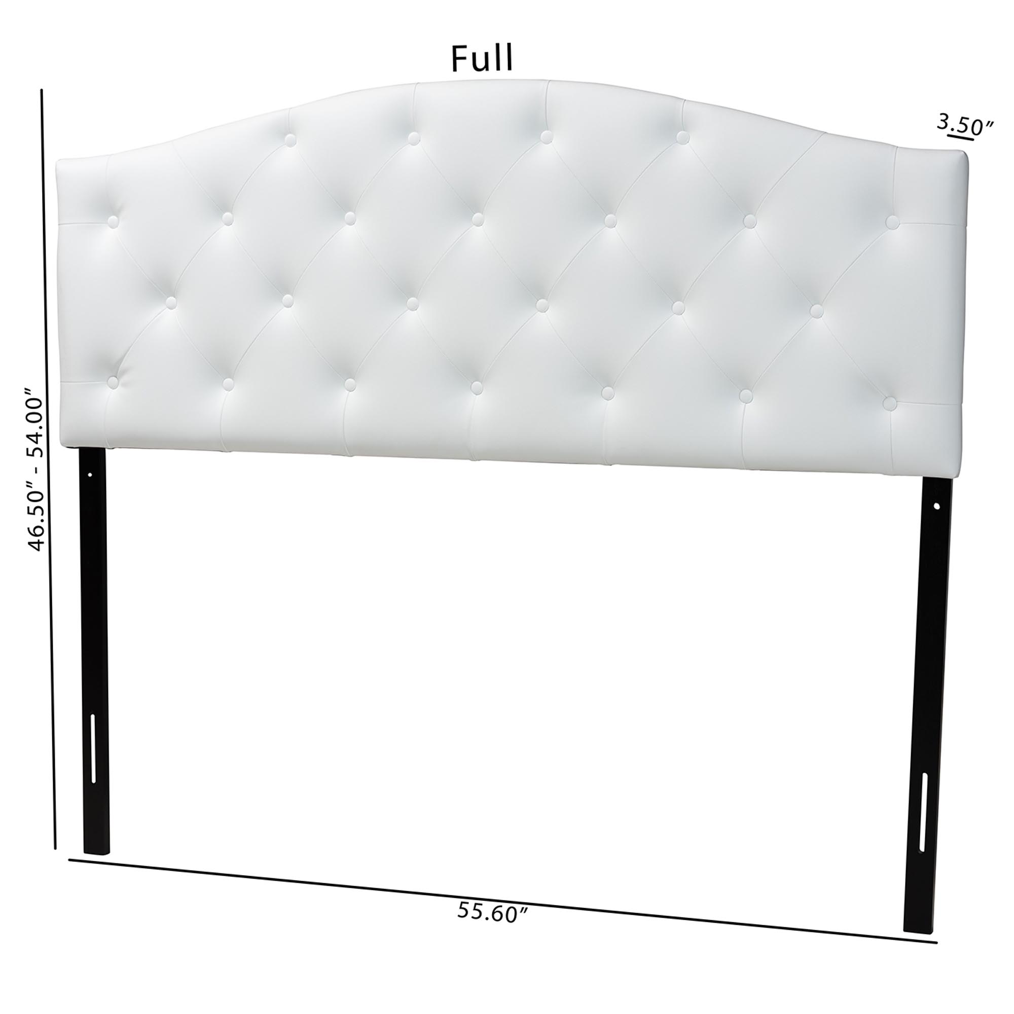 Baxton Studio Myra Modern and Contemporary Queen Size White Faux Leather Upholstered Button-tufted Scalloped Headboard
