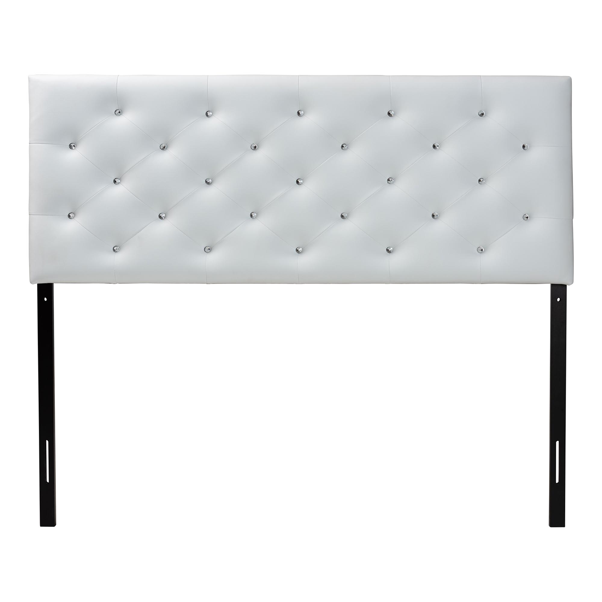 Baxton Studio Viviana Modern and Contemporary White Faux Leather Upholstered Button-tufted Full Size Headboard