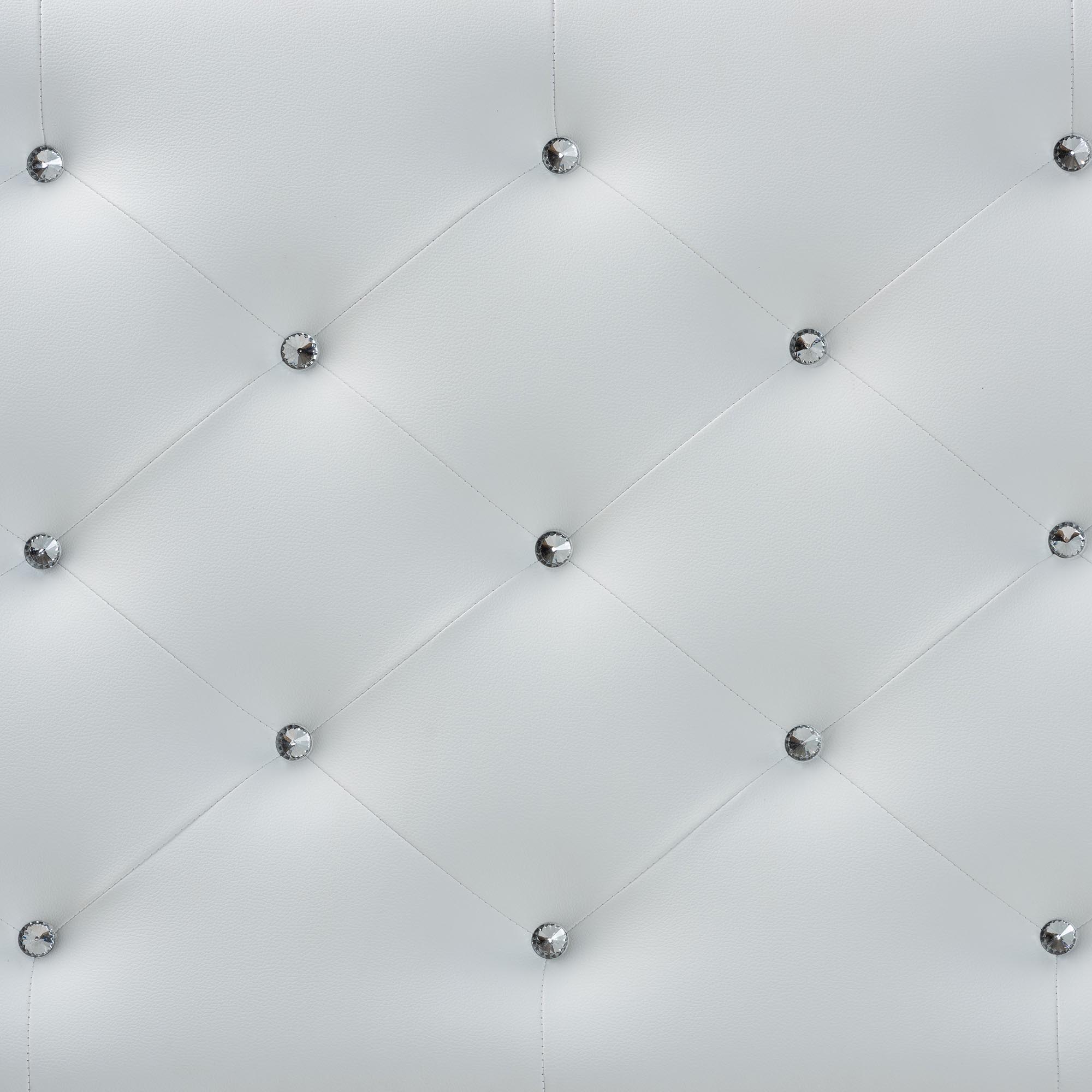 Baxton Studio Viviana Modern and Contemporary White Faux Leather Upholstered Button-tufted Full Size Headboard