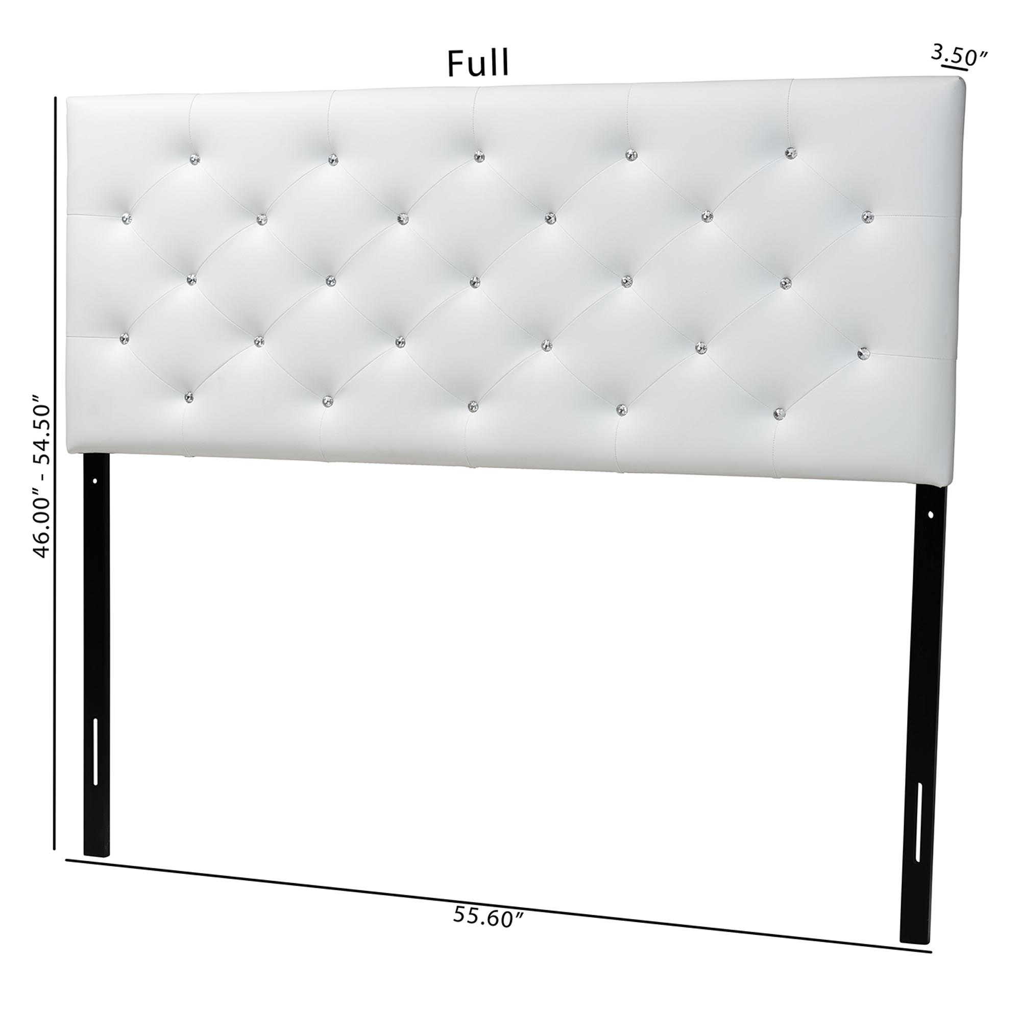Baxton Studio Viviana Modern and Contemporary White Faux Leather Upholstered Button-tufted Full Size Headboard