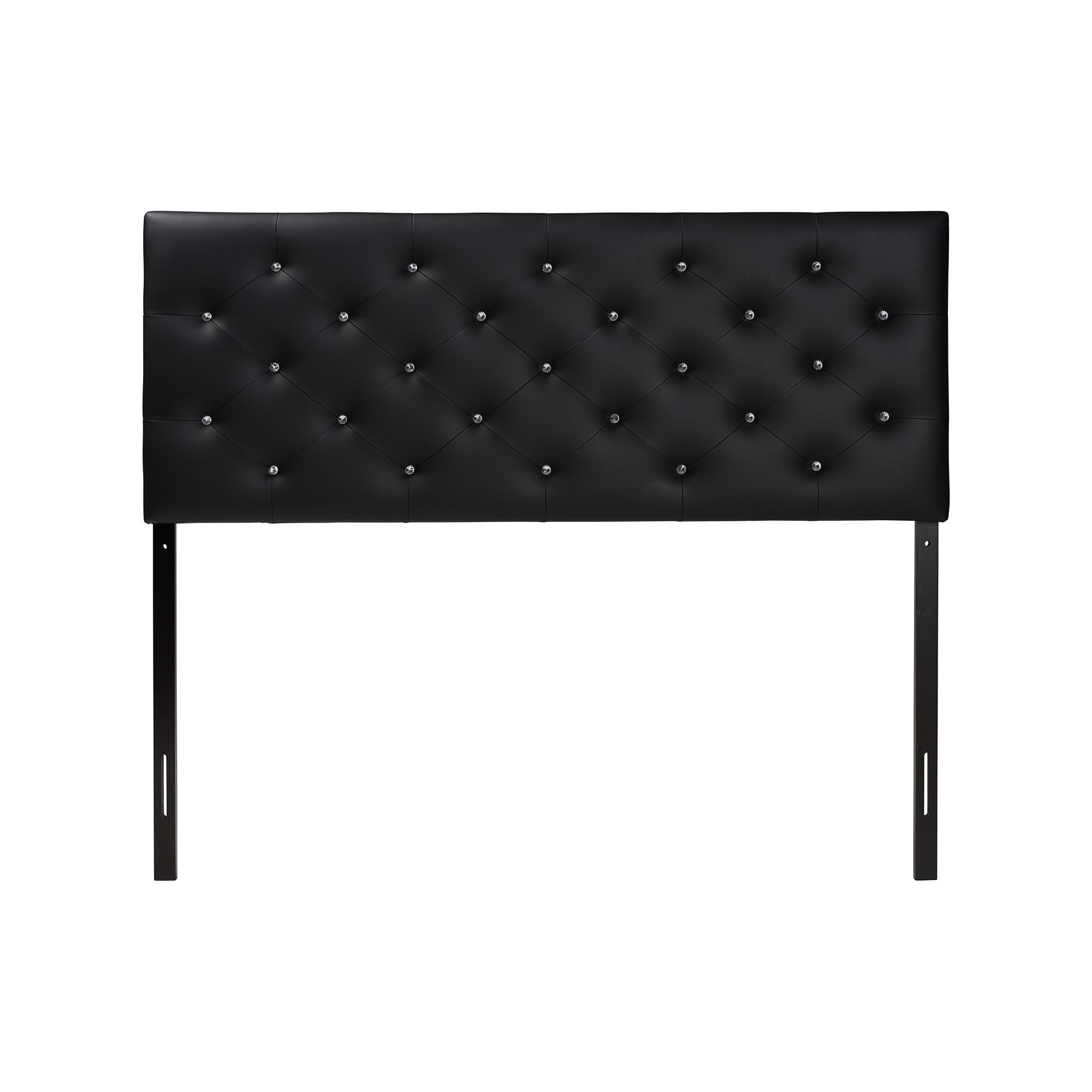 Baxton Studio Viviana Modern and Contemporary Black Faux Leather Upholstered Button-tufted Full Size Headboard