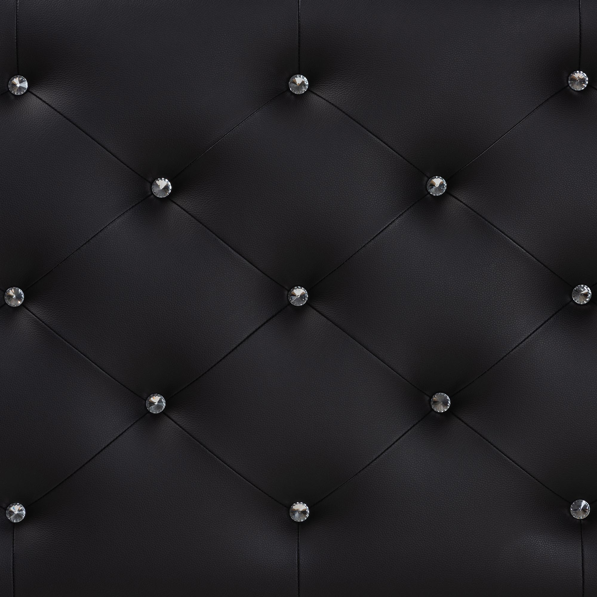 Baxton Studio Viviana Modern and Contemporary Black Faux Leather Upholstered Button-tufted Full Size Headboard