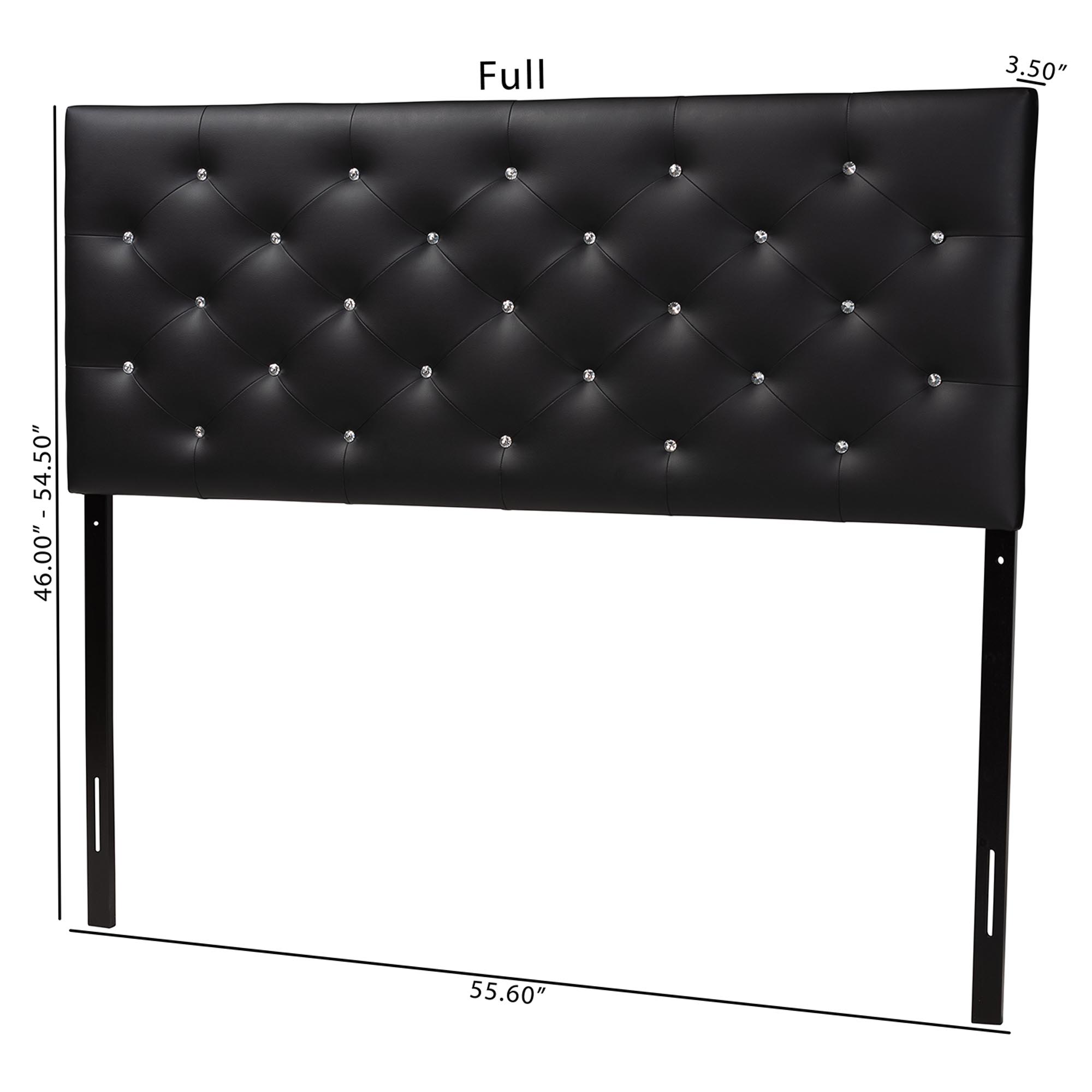 Baxton Studio Viviana Modern and Contemporary Black Faux Leather Upholstered Button-tufted Queen Size Headboard