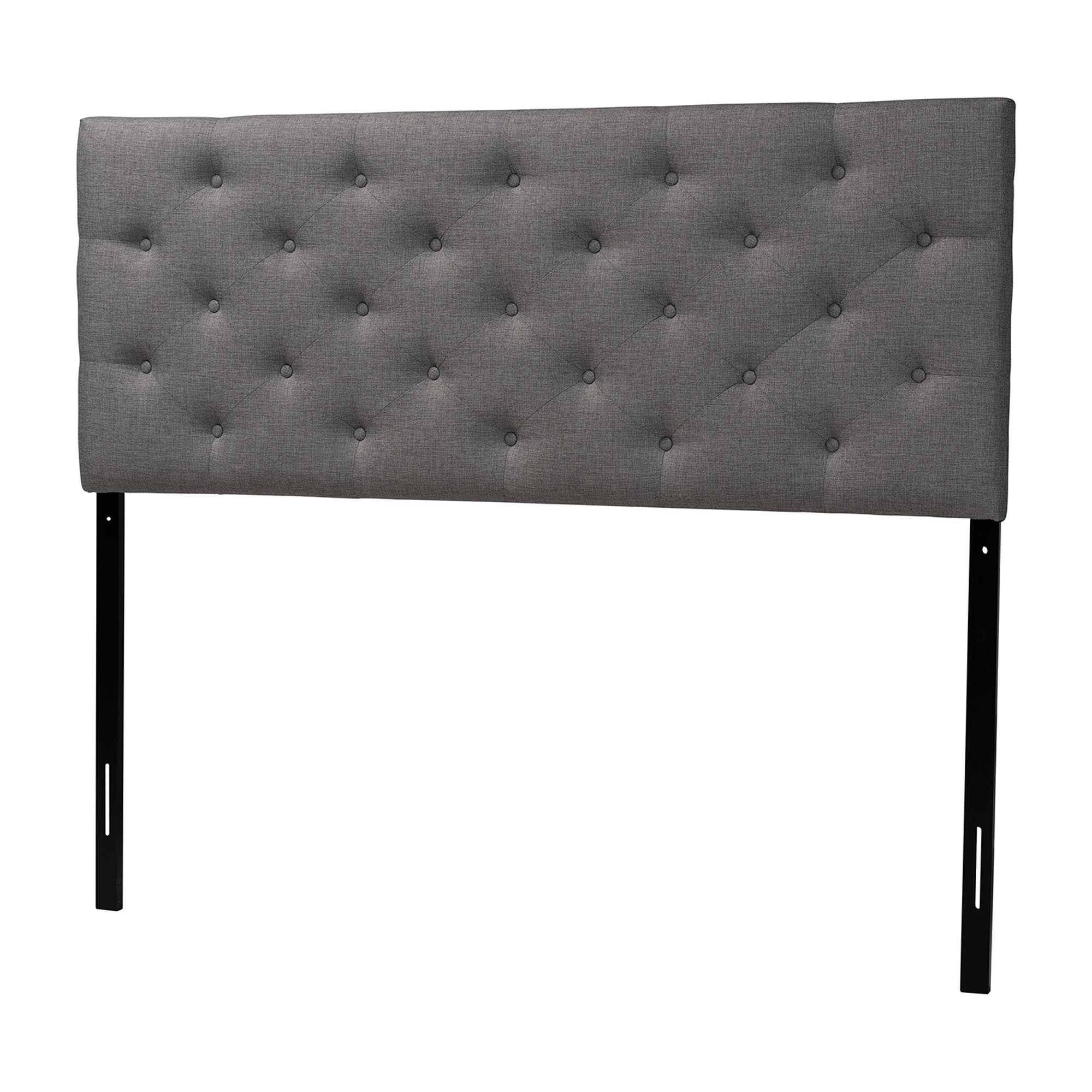 Baxton Studio Viviana Modern and Contemporary Grey Fabric Upholstered Button-tufted Full Size Headboard