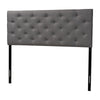 Baxton Studio Viviana Modern and Contemporary Grey Fabric Upholstered Button-tufted Queen Size Headboard