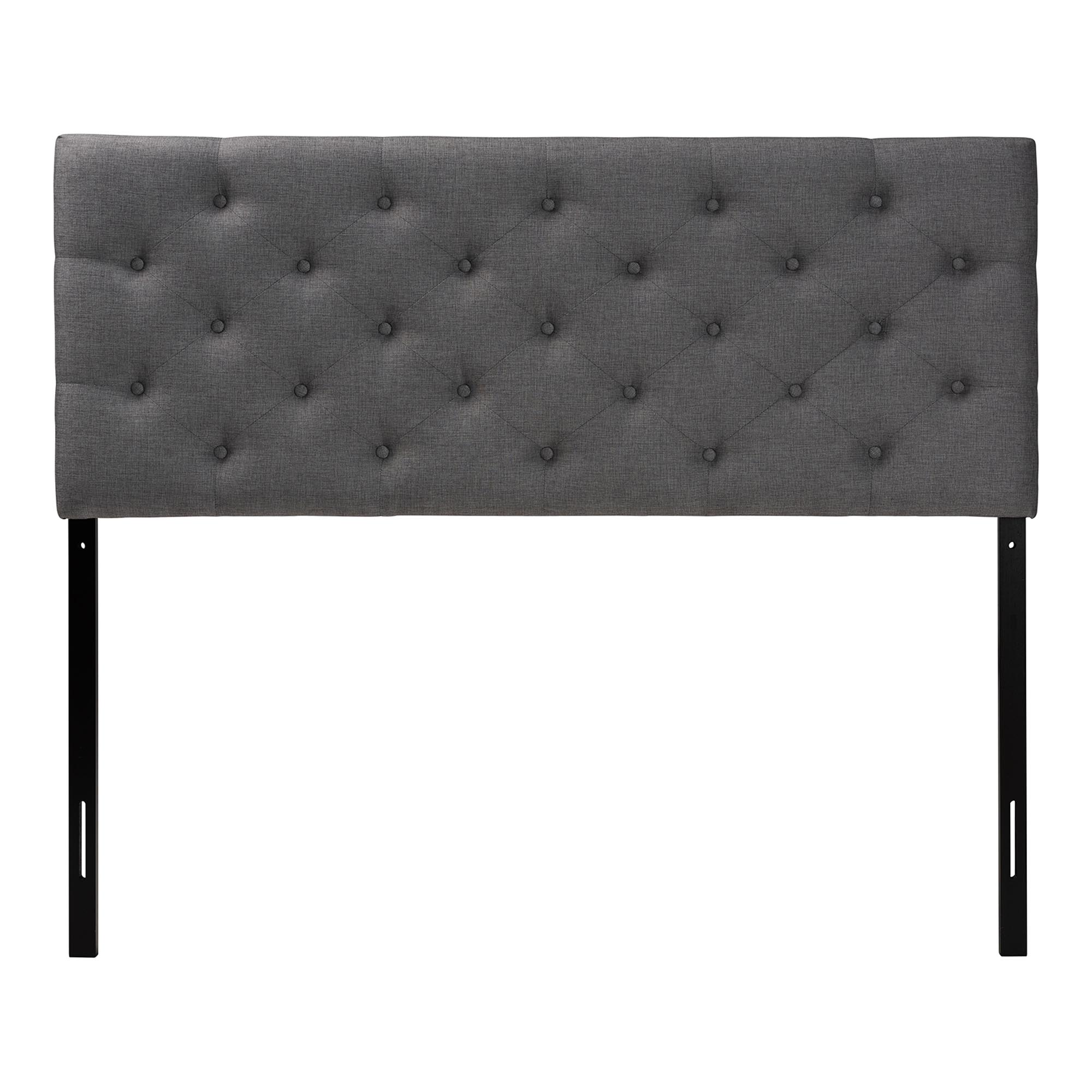 Baxton Studio Viviana Modern and Contemporary Grey Fabric Upholstered Button-tufted Full Size Headboard