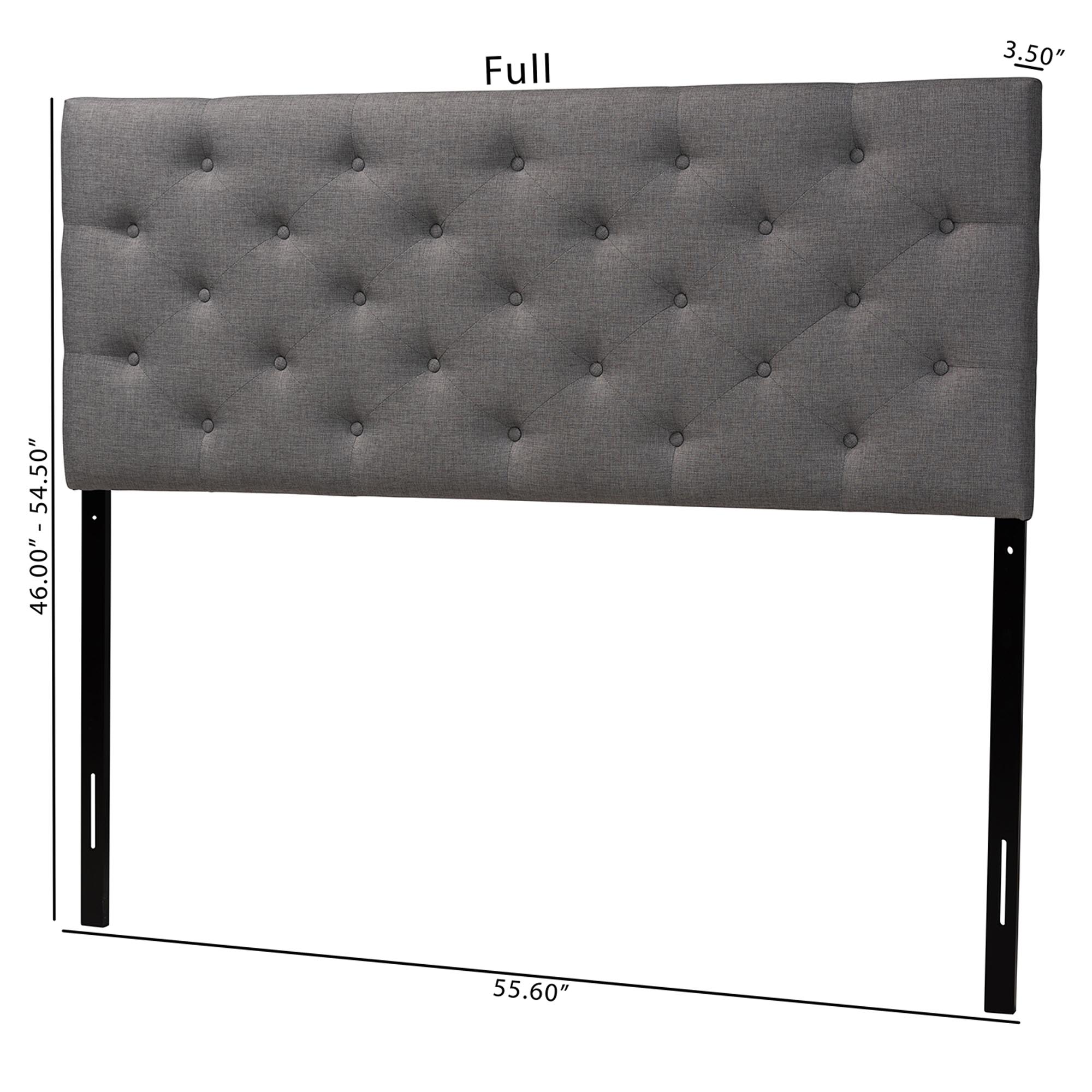 Baxton Studio Viviana Modern and Contemporary Grey Fabric Upholstered Button-tufted Full Size Headboard