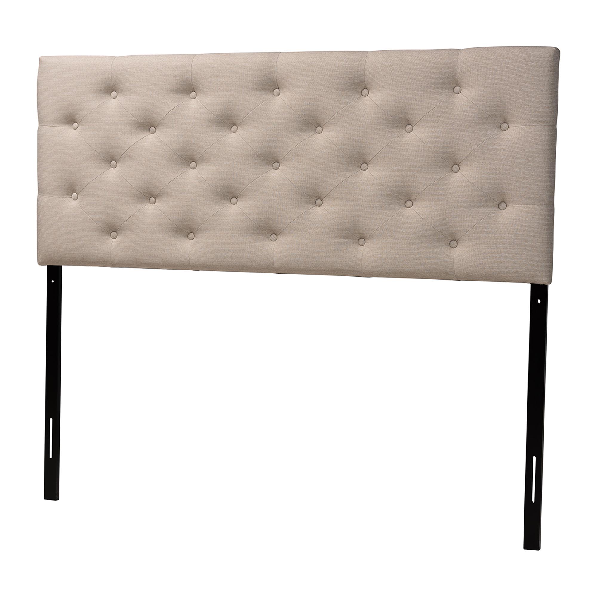 Baxton Studio Viviana Modern and Contemporary Light Beige Fabric Upholstered Button-tufted Queen Size Headboard