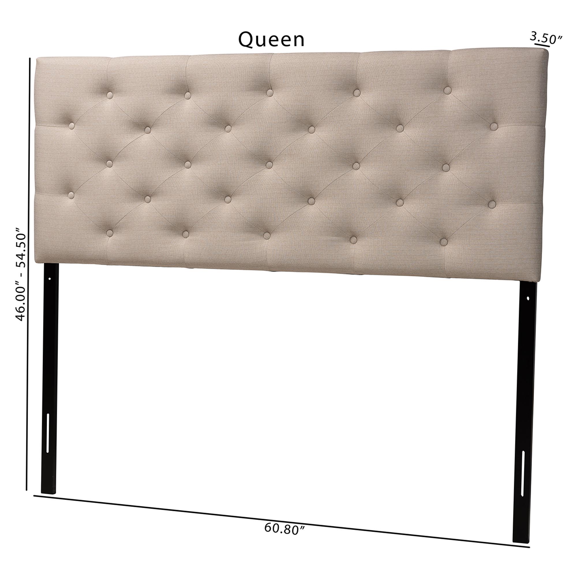 Baxton Studio Viviana Modern and Contemporary Light Beige Fabric Upholstered Button-tufted Queen Size Headboard
