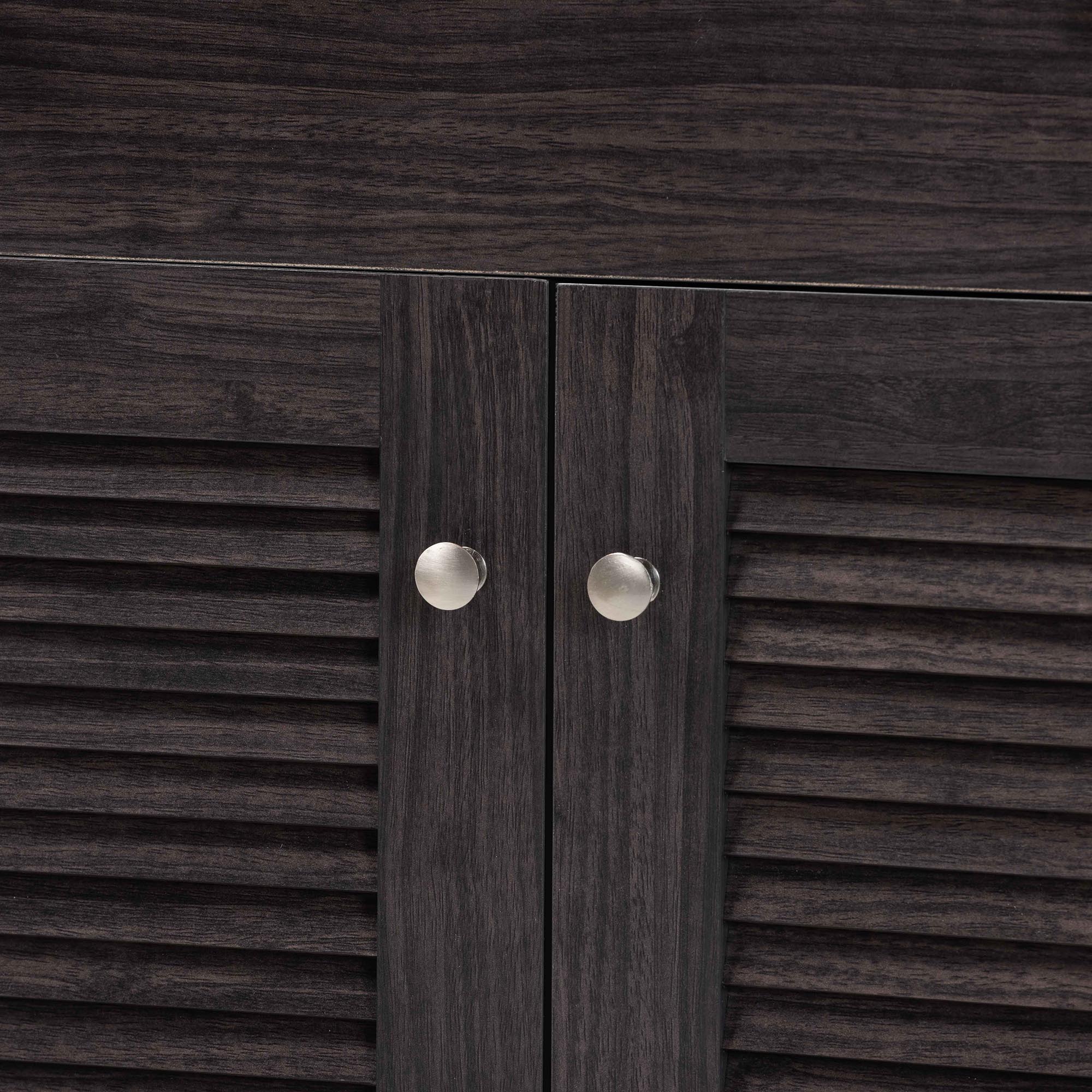 Baxton Studio Agni Modern and Contemporary Dark Brown Buffet and Hutch Kitchen Cabinet