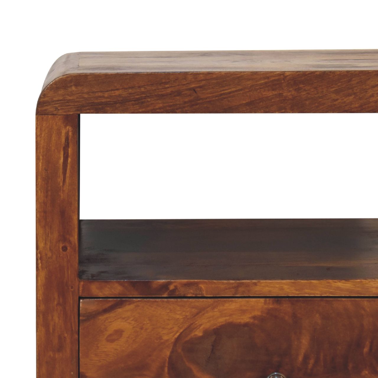 24" Chestnut Solid Wood Two Drawer Nightstand