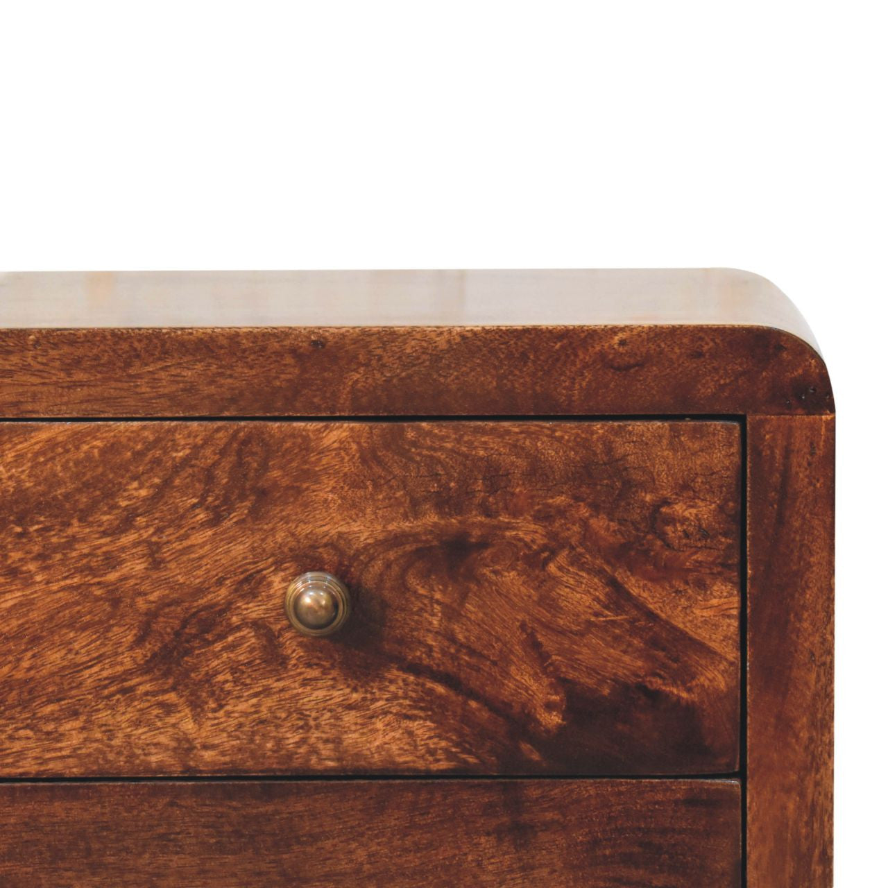 24" Walnut Solid Wood Three Drawer Nightstand