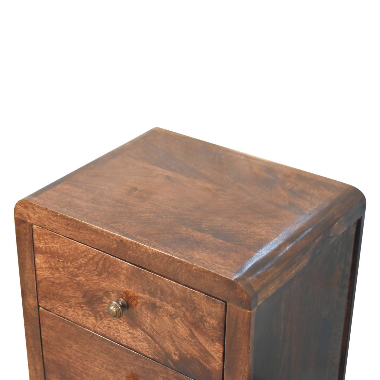 24" Walnut Solid Wood Three Drawer Nightstand