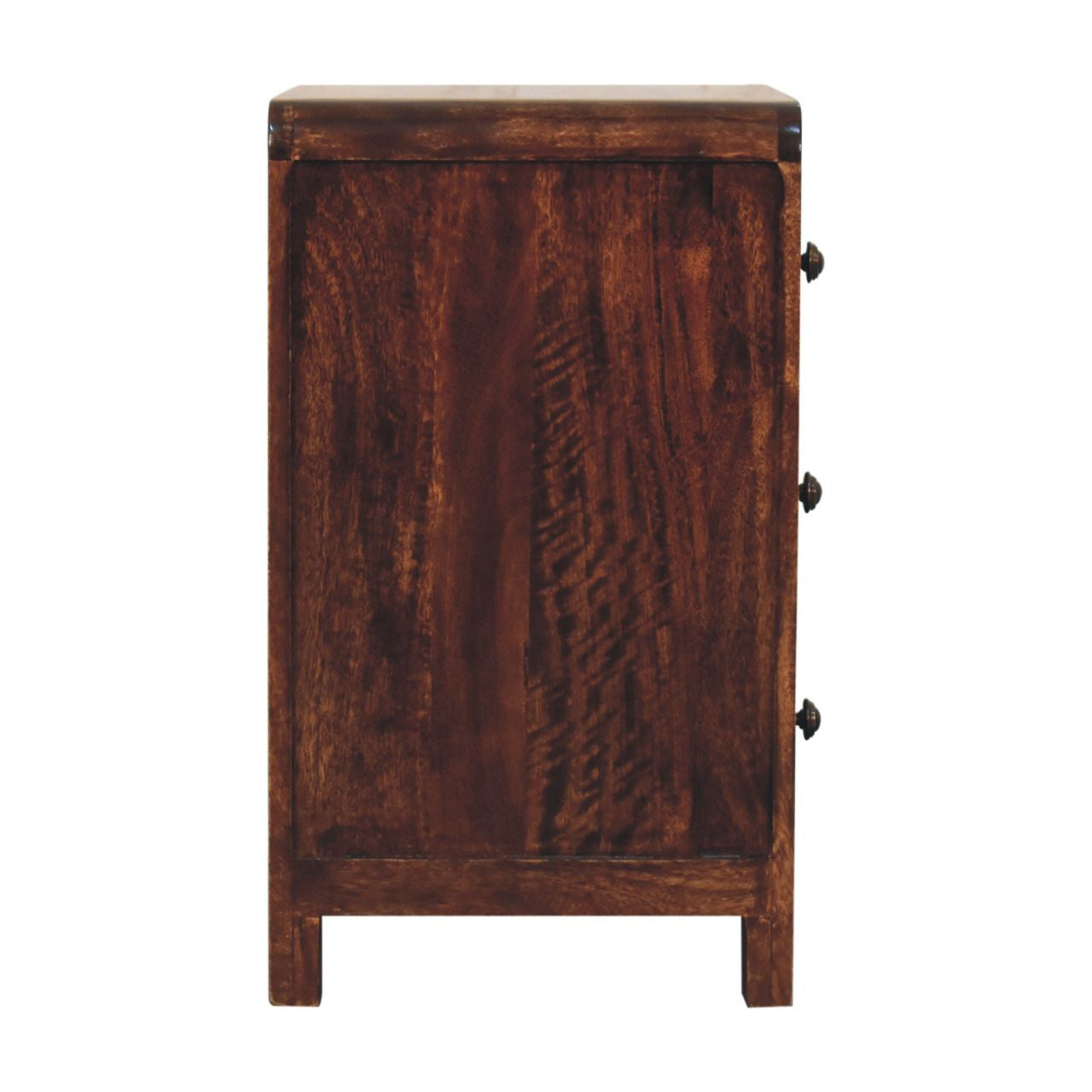 24" Walnut Solid Wood Three Drawer Nightstand