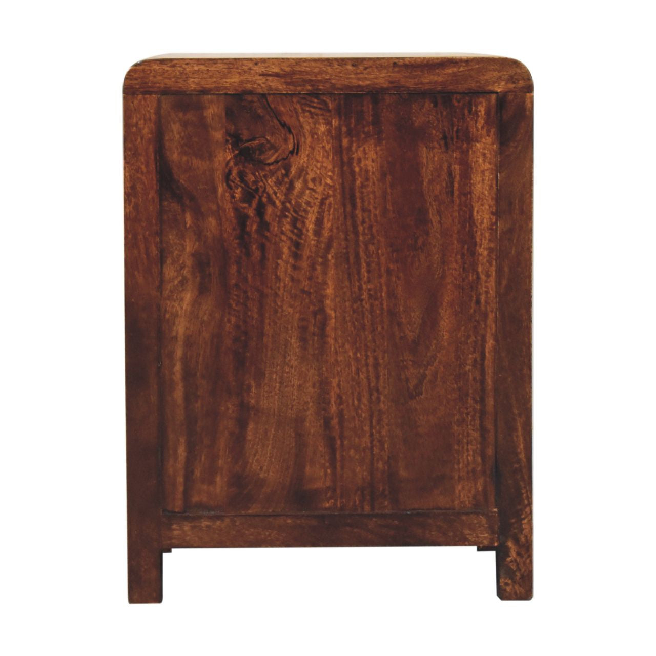 24" Walnut Solid Wood Three Drawer Nightstand