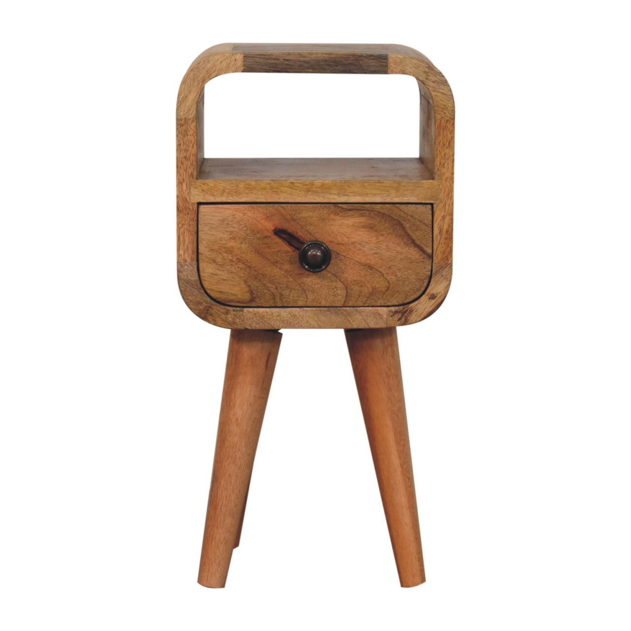 16" Oak Solid Wood Square One Drawer Nightstand