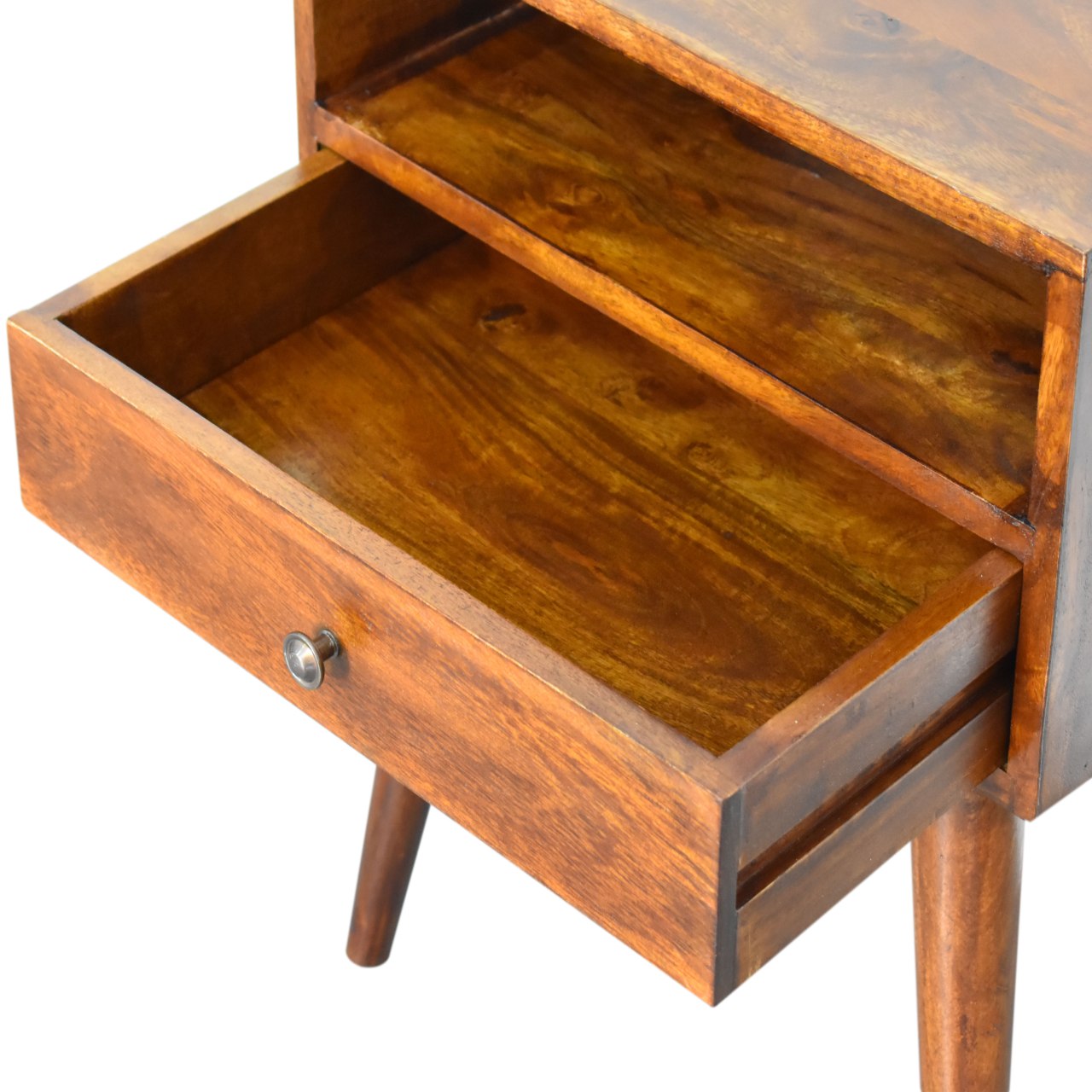 22" Chestnut Solid Wood One Drawer Nightstand