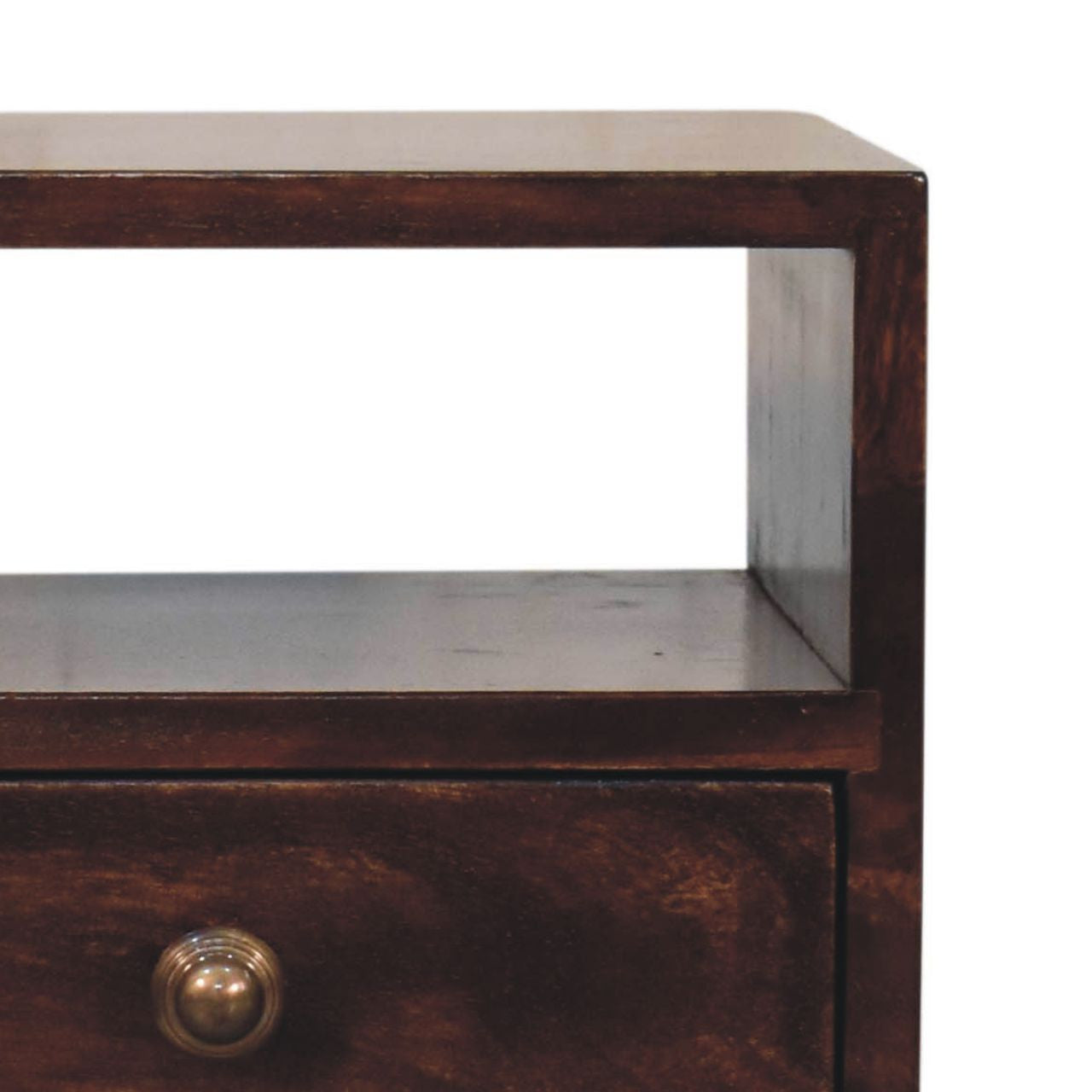 22" Walnut Solid Wood Square One Drawer Nightstand