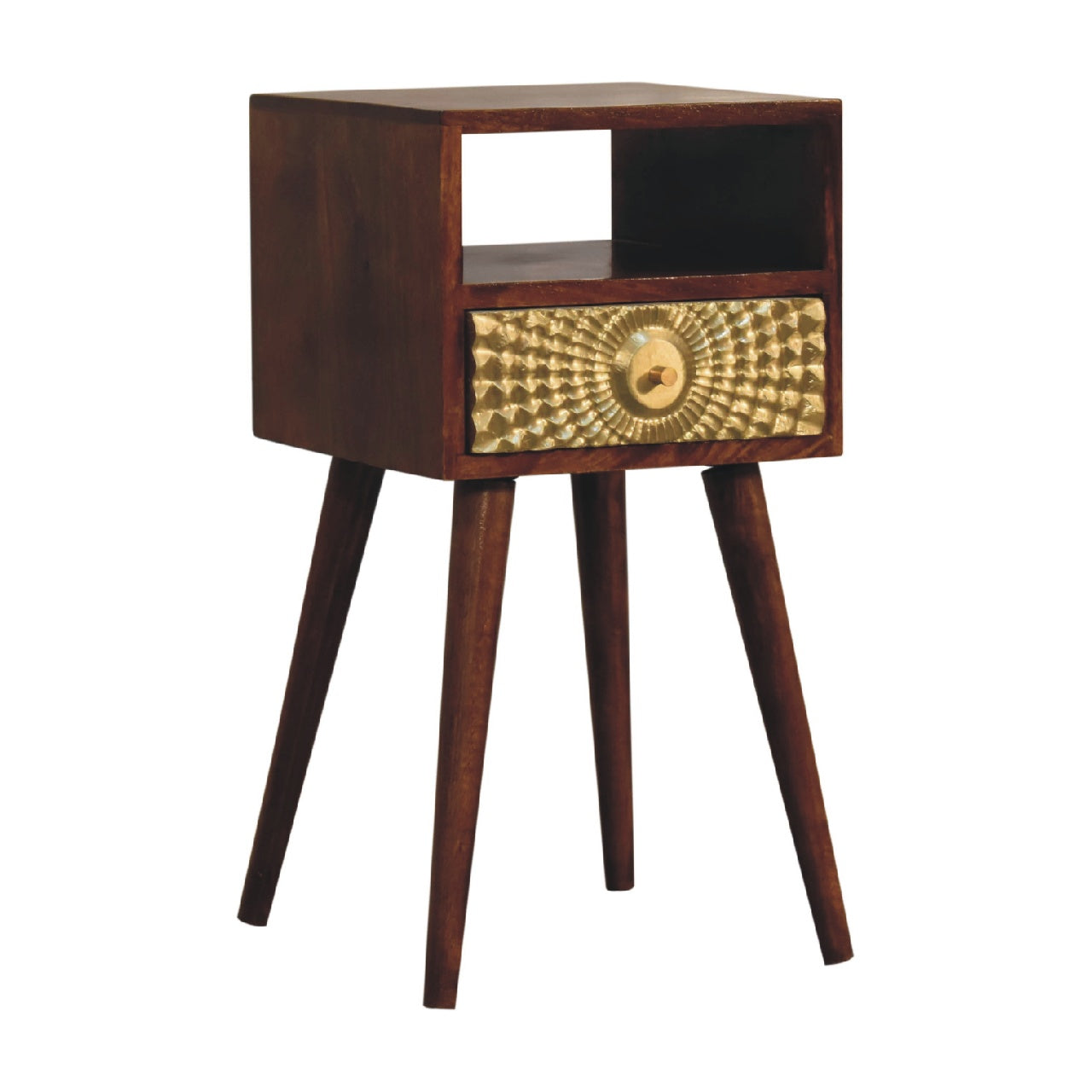 23" Chestnut Solid Wood Square One Drawer Nightstand