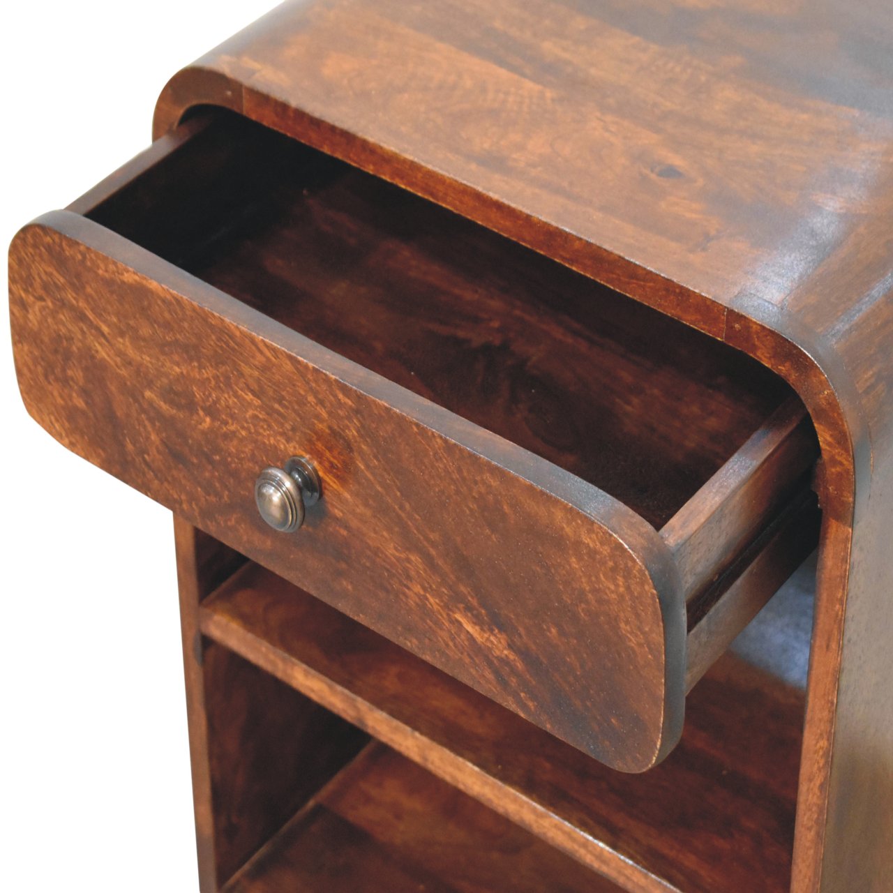 24" Chestnut Solid Wood One Drawer Nightstand