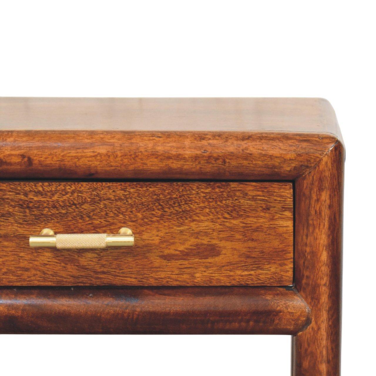 20" Chestnut Solid Wood Square One Drawer Nightstand