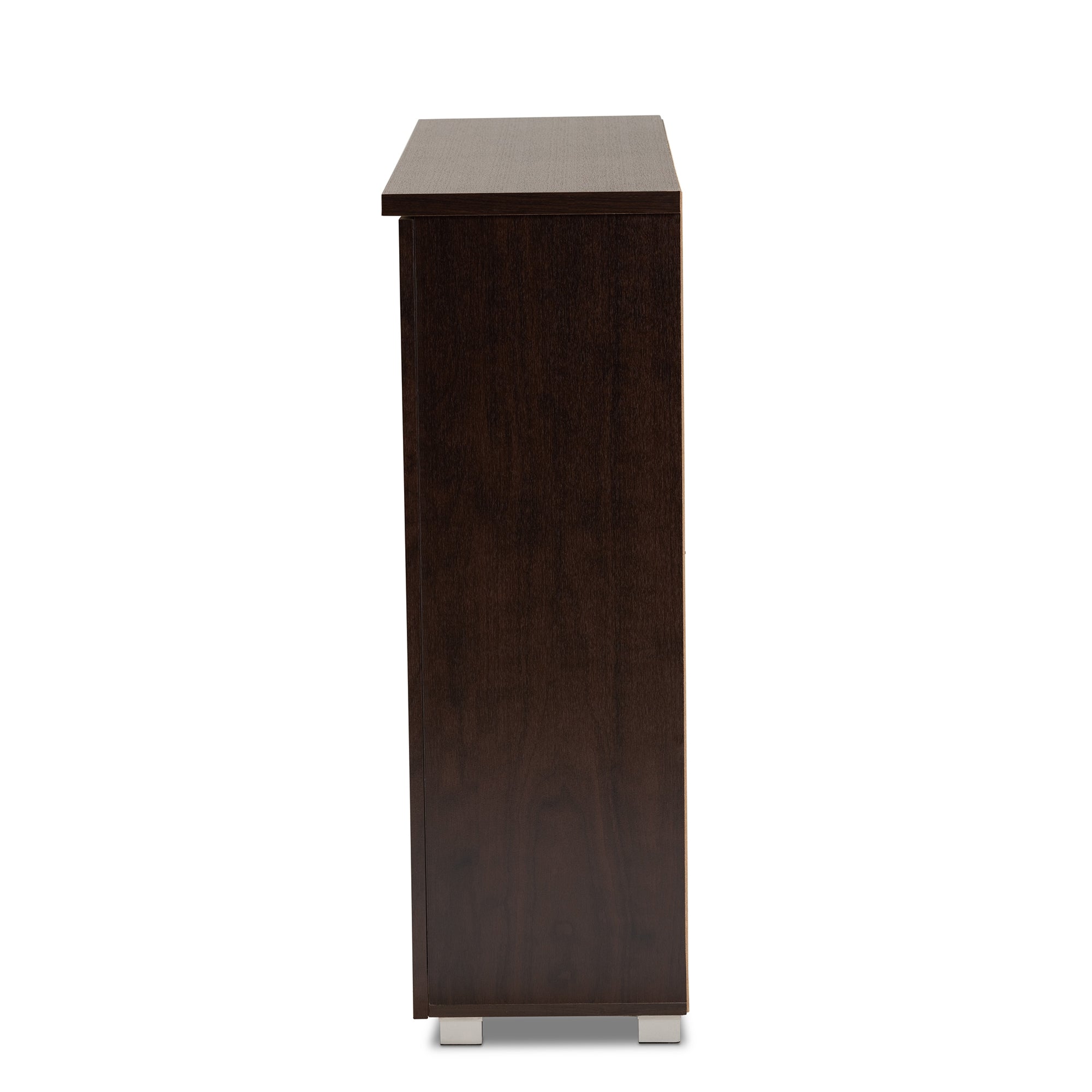 Baxton Studio Adalwin Modern and Contemporary 3-Door Dark Brown Wooden Entryway Shoes Storage Cabinet