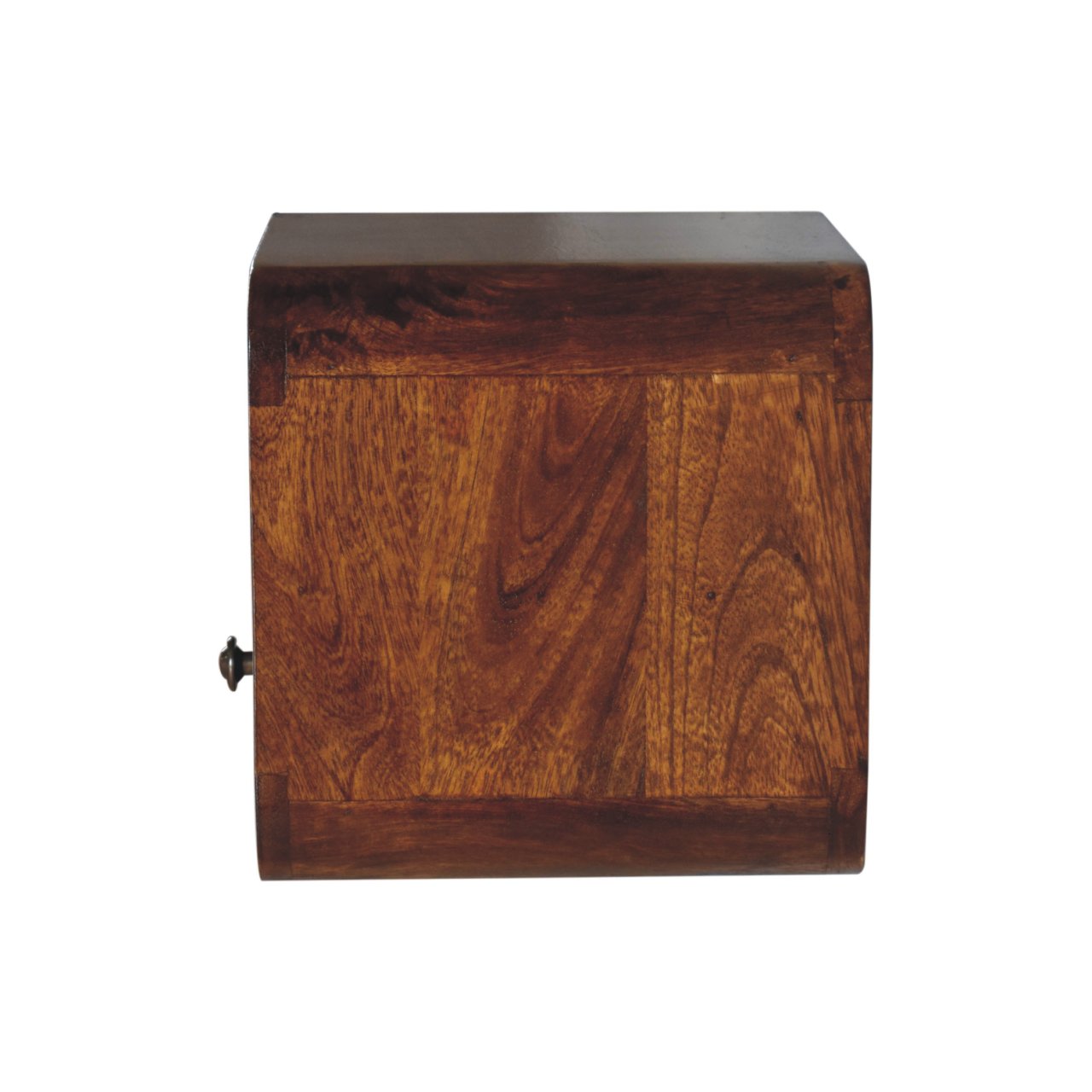 12" Brown Solid Wood Square One Drawer Floating Nightstand