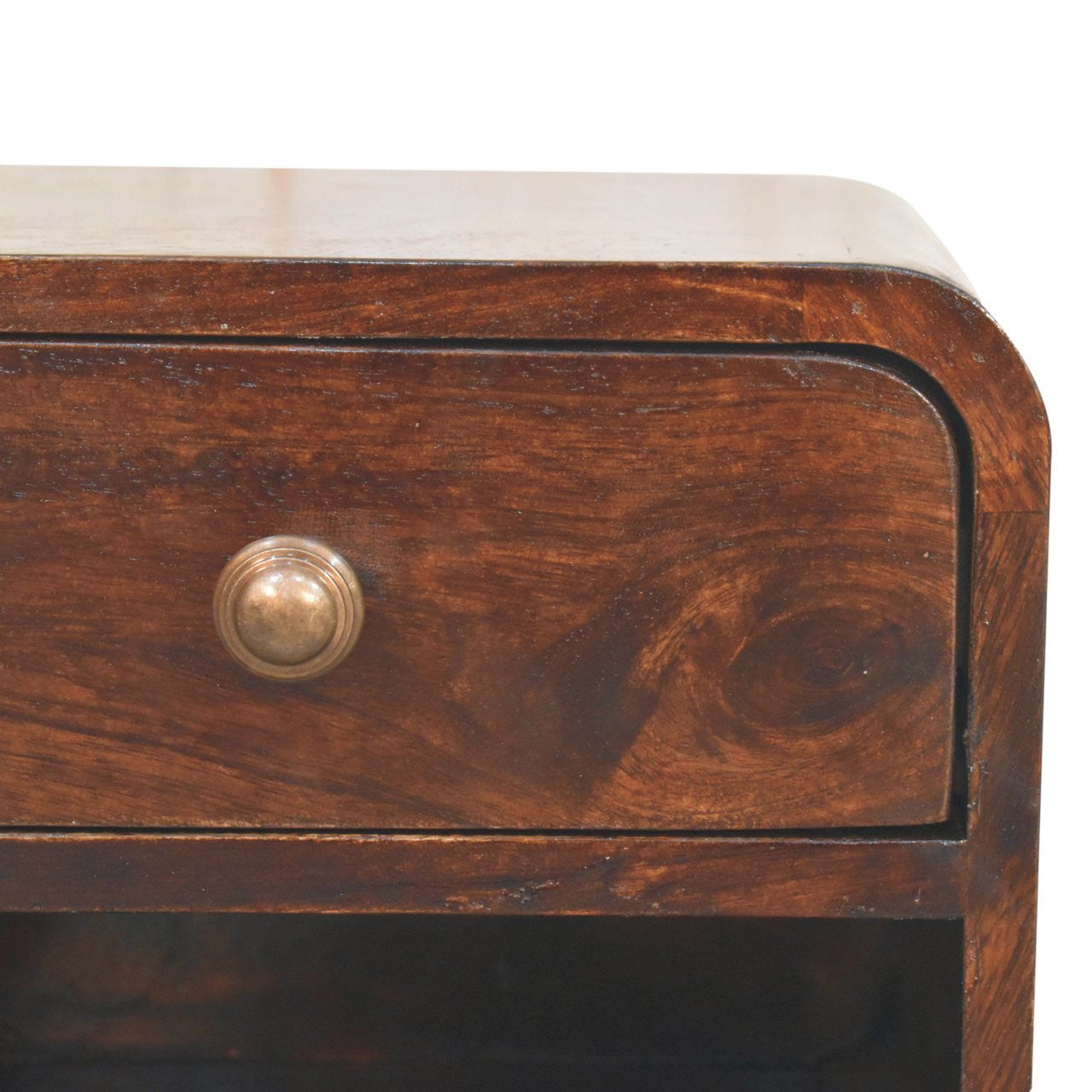 12" Dark Brown Solid Wood Square One Drawer Floating Nightstand
