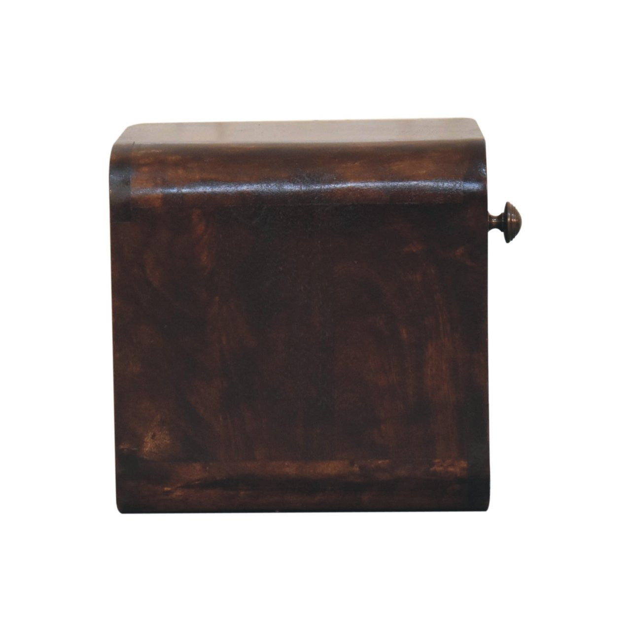12" Dark Brown Solid Wood Square One Drawer Floating Nightstand