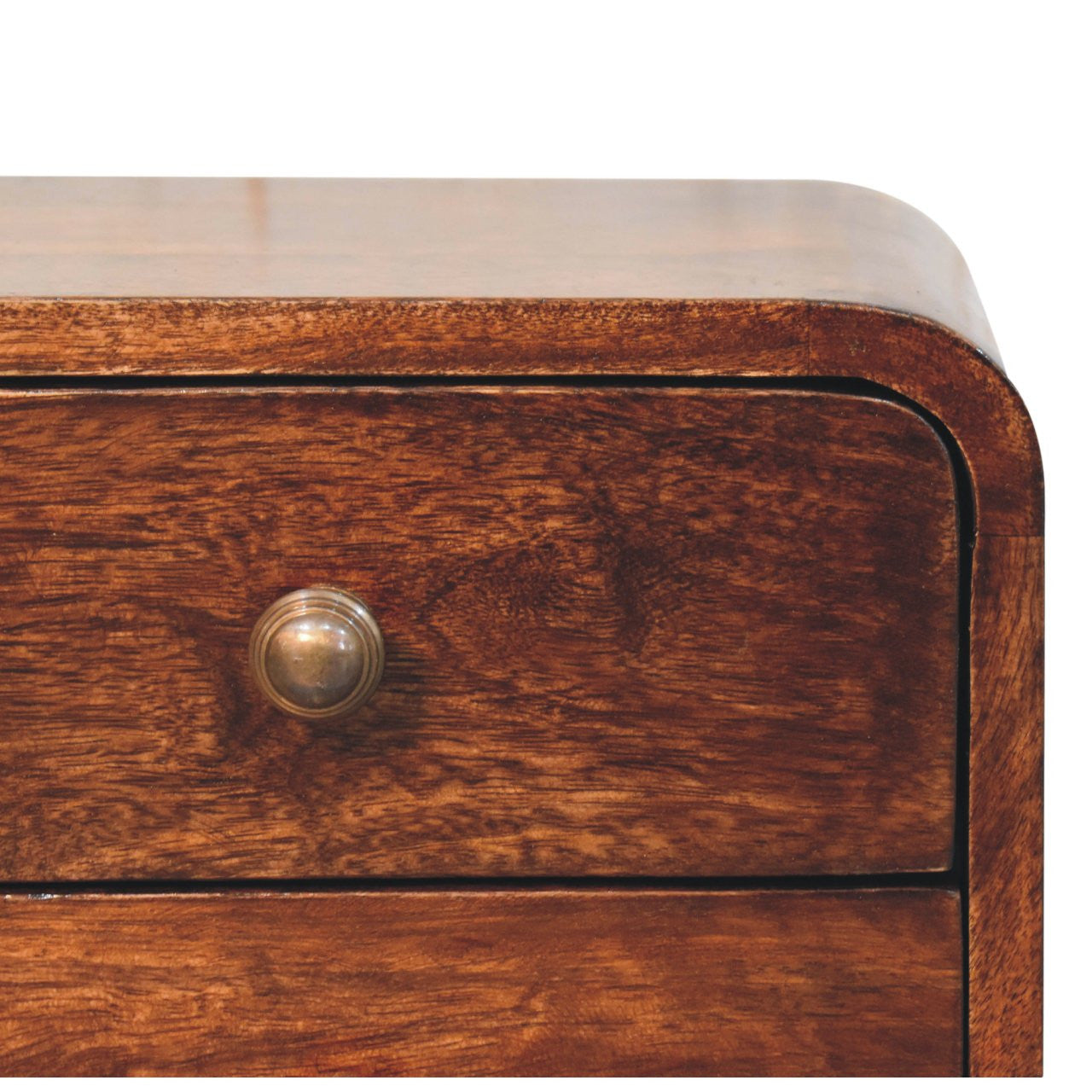 12" Walnut Solid Wood Square Two Drawer Floating Nightstand