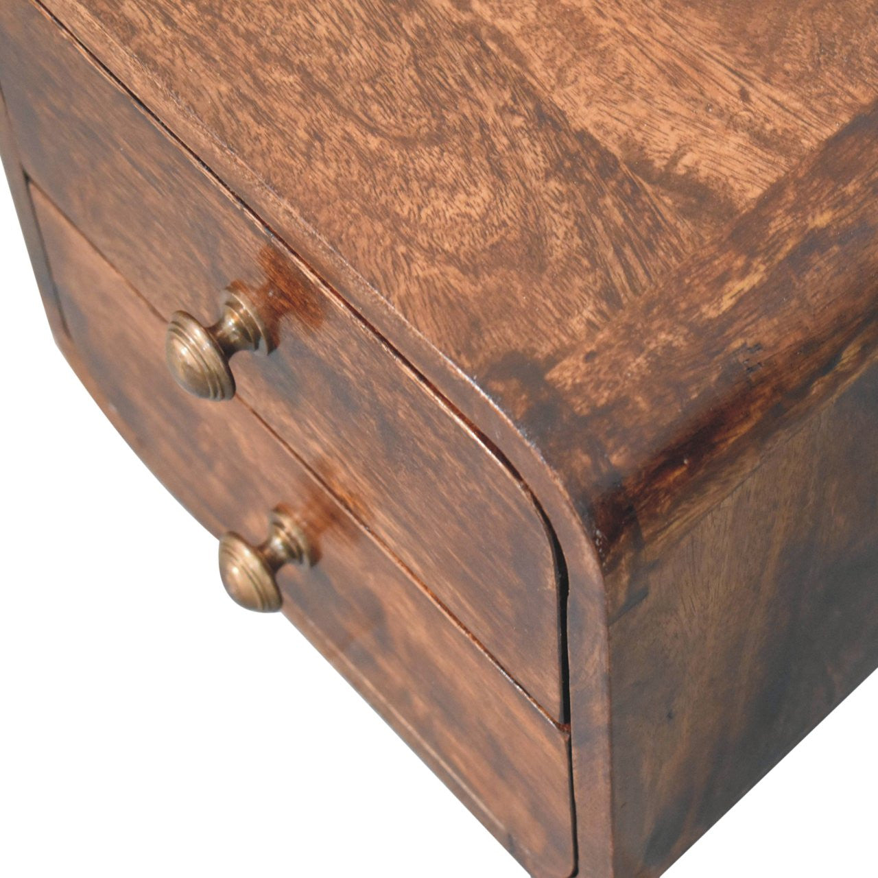 12" Walnut Solid Wood Square Two Drawer Floating Nightstand