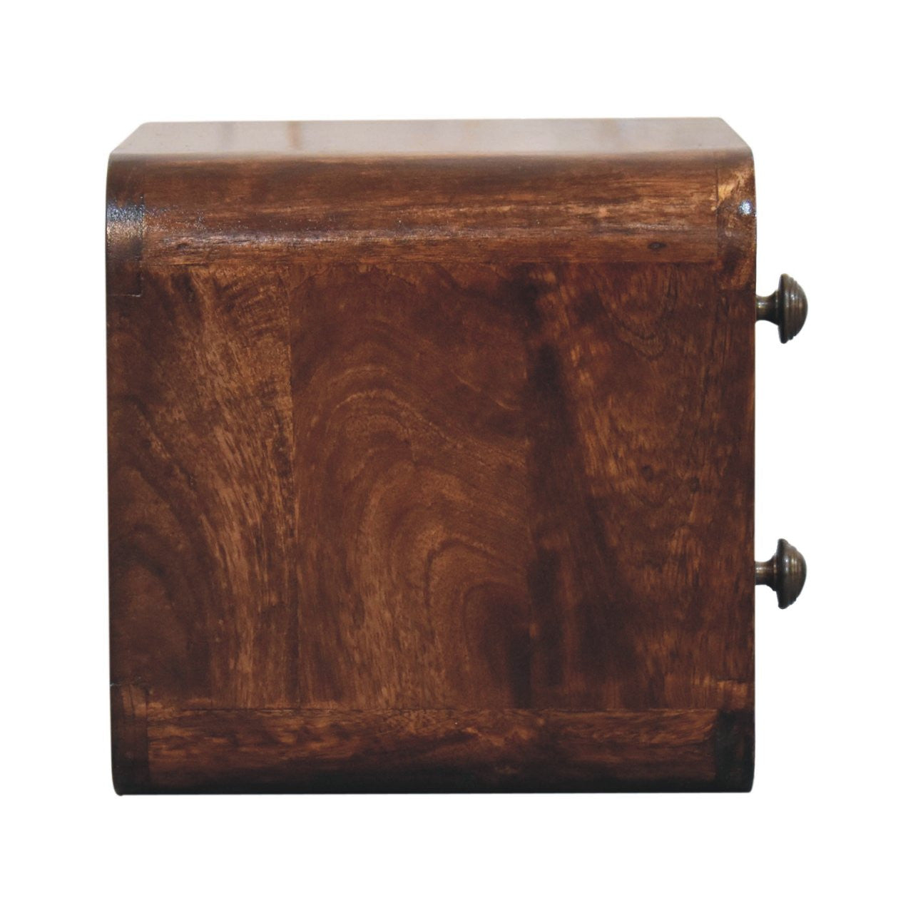 12" Walnut Solid Wood Square Two Drawer Floating Nightstand