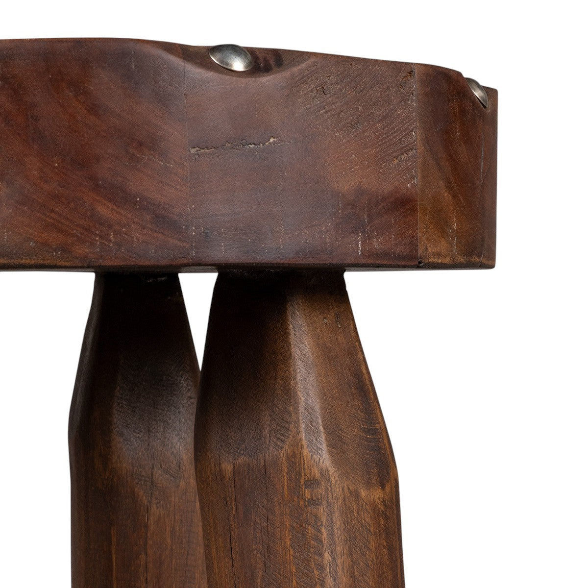 19" Natural Brown Distressed Reclaimed Wood Round End Table