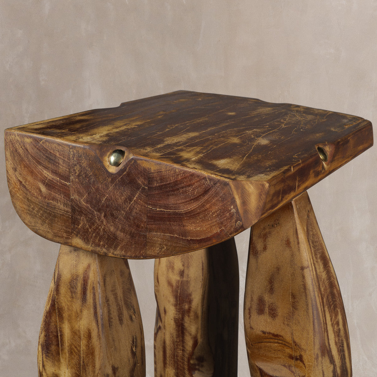 24" Distressed Brown Distressed Reclaimed Wood Square End Table