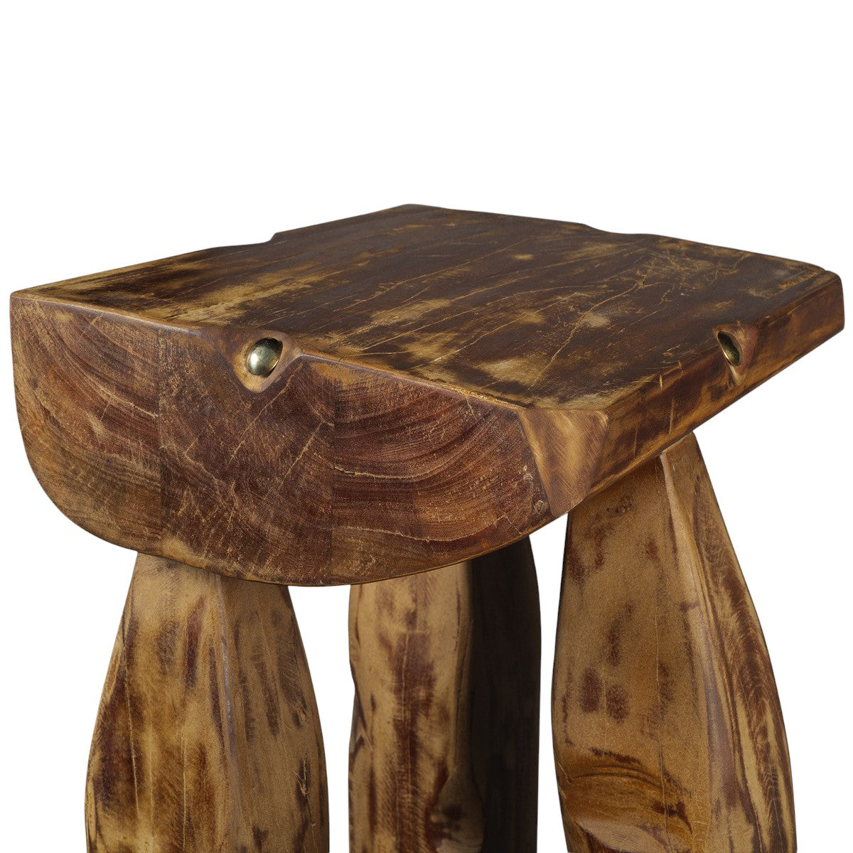 24" Distressed Brown Distressed Reclaimed Wood Square End Table