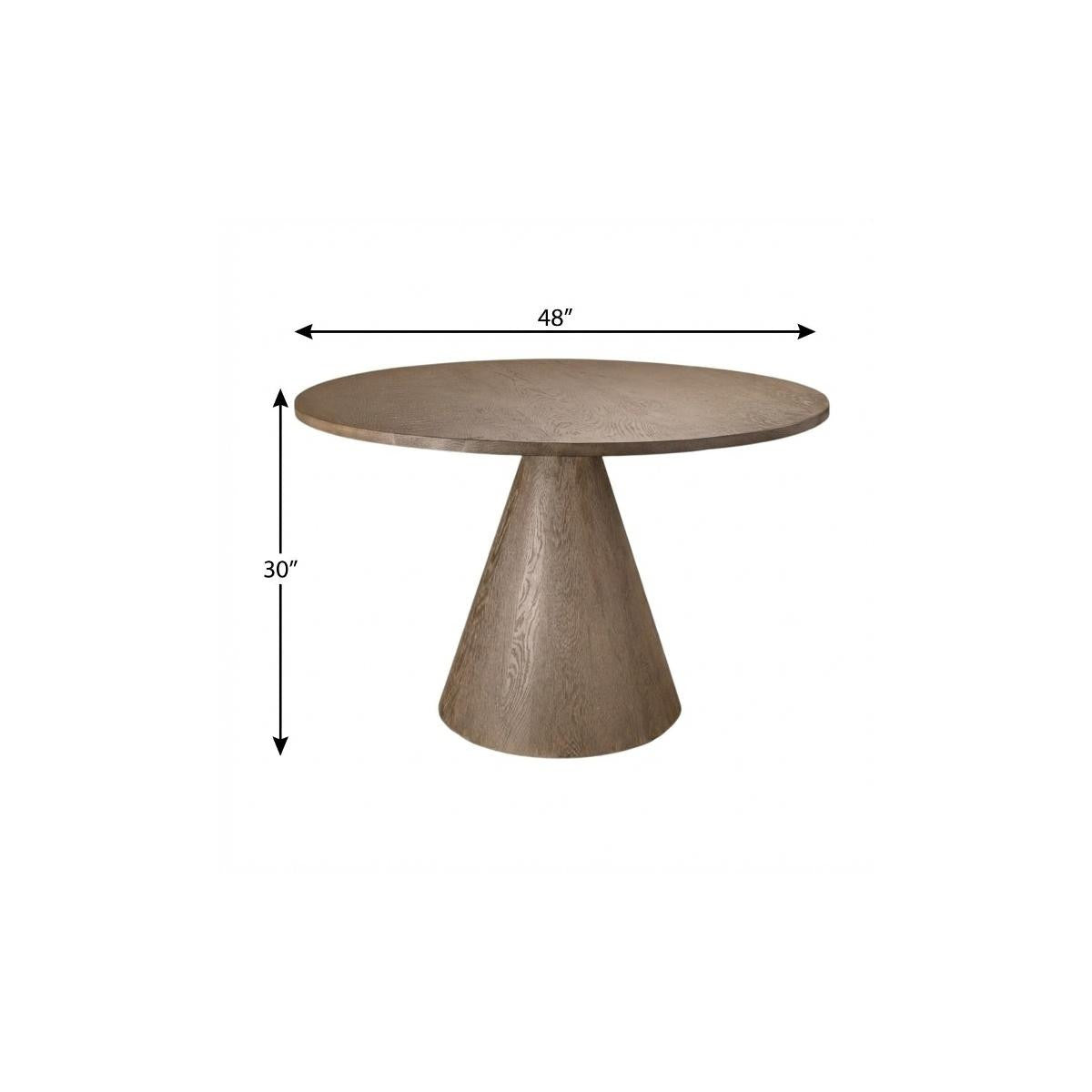 48" Natural Solid Wood Pedestal Base Round Top Dining Table