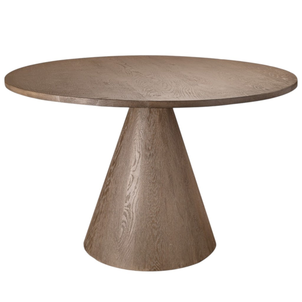 48" Natural Solid Wood Pedestal Base Round Top Dining Table