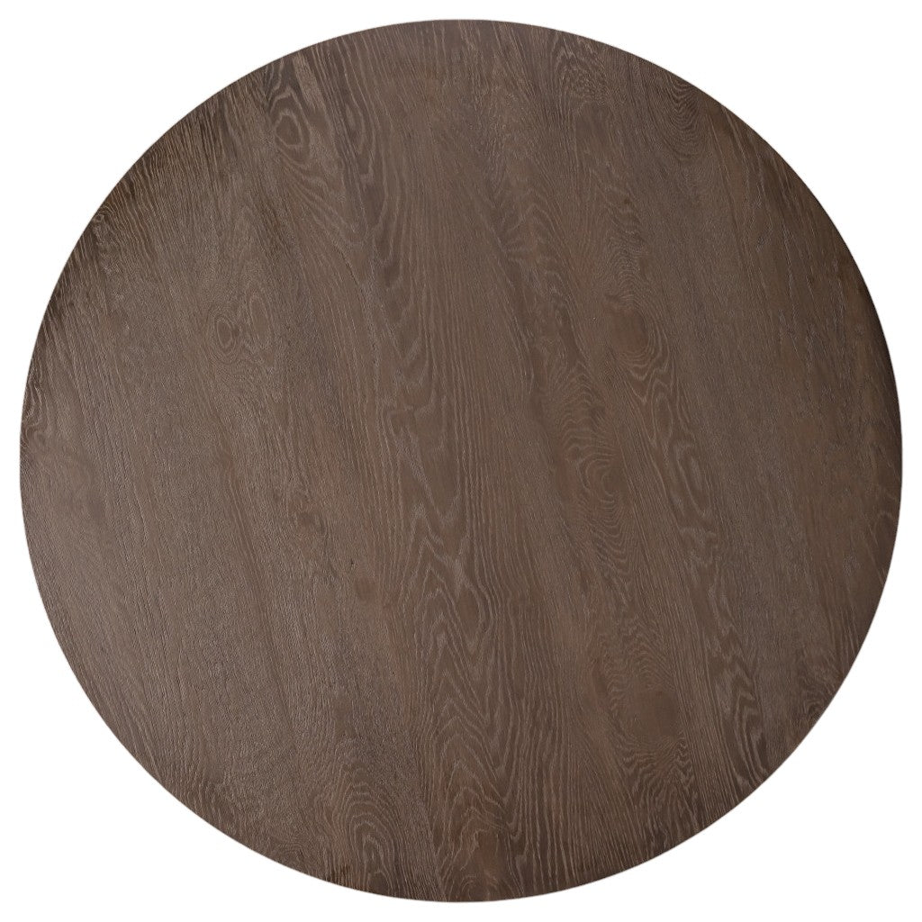 48" Natural Solid Wood Pedestal Base Round Top Dining Table