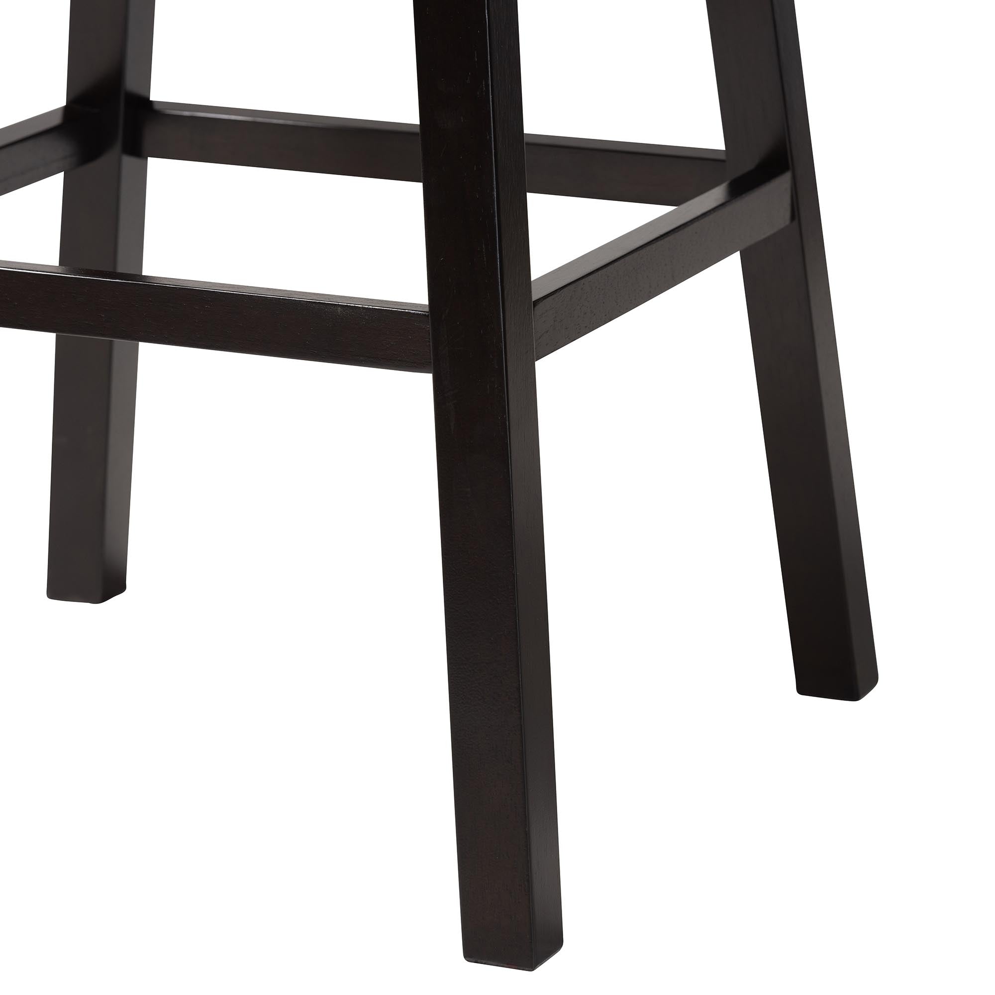 Baxton Studio Avril Modern and Contemporary Black Faux Leather Tufted Swivel Barstool with Nail heads Trim