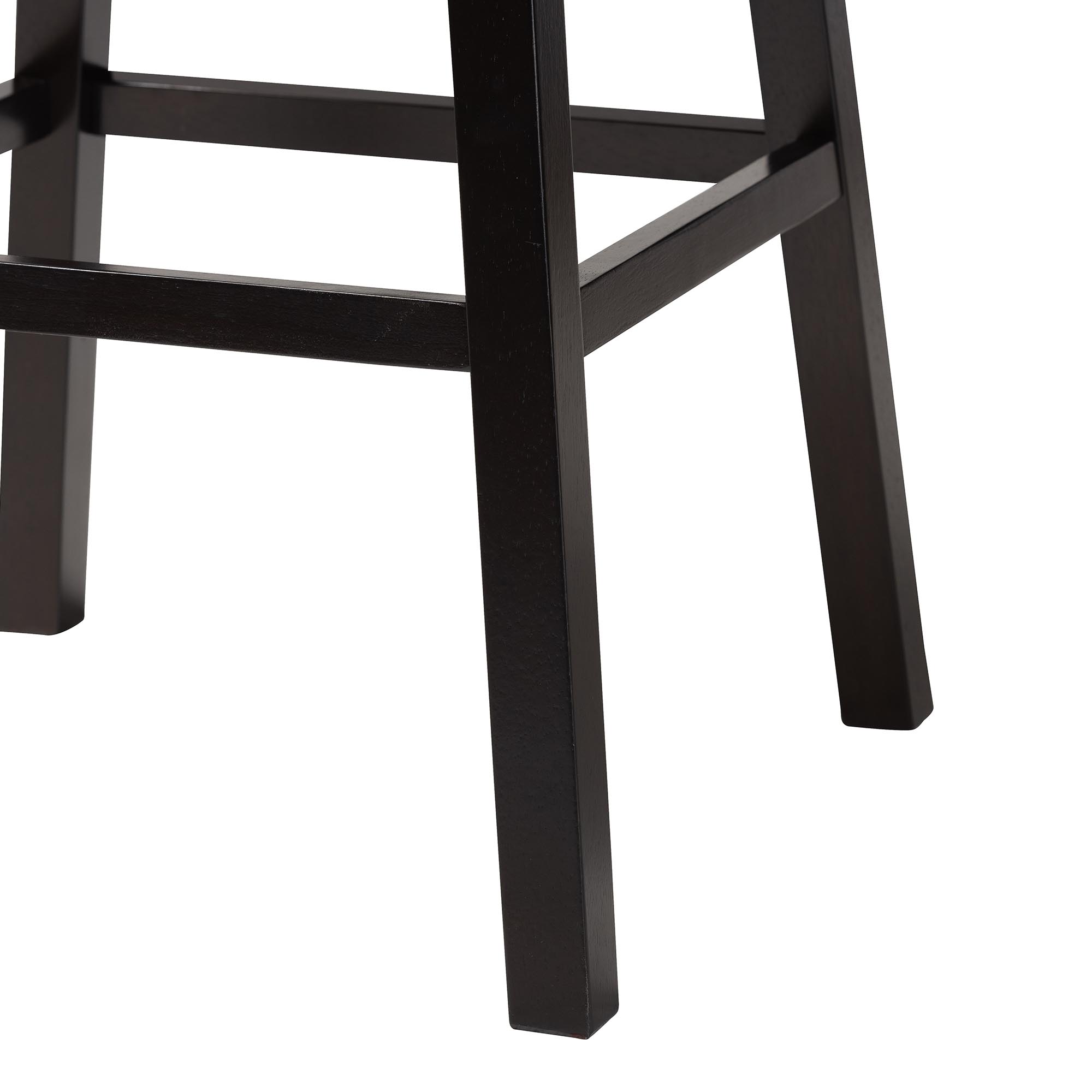 Baxton Studio Avril Modern and Contemporary Brown Faux Leather Tufted Swivel Barstool with Nail heads Trim