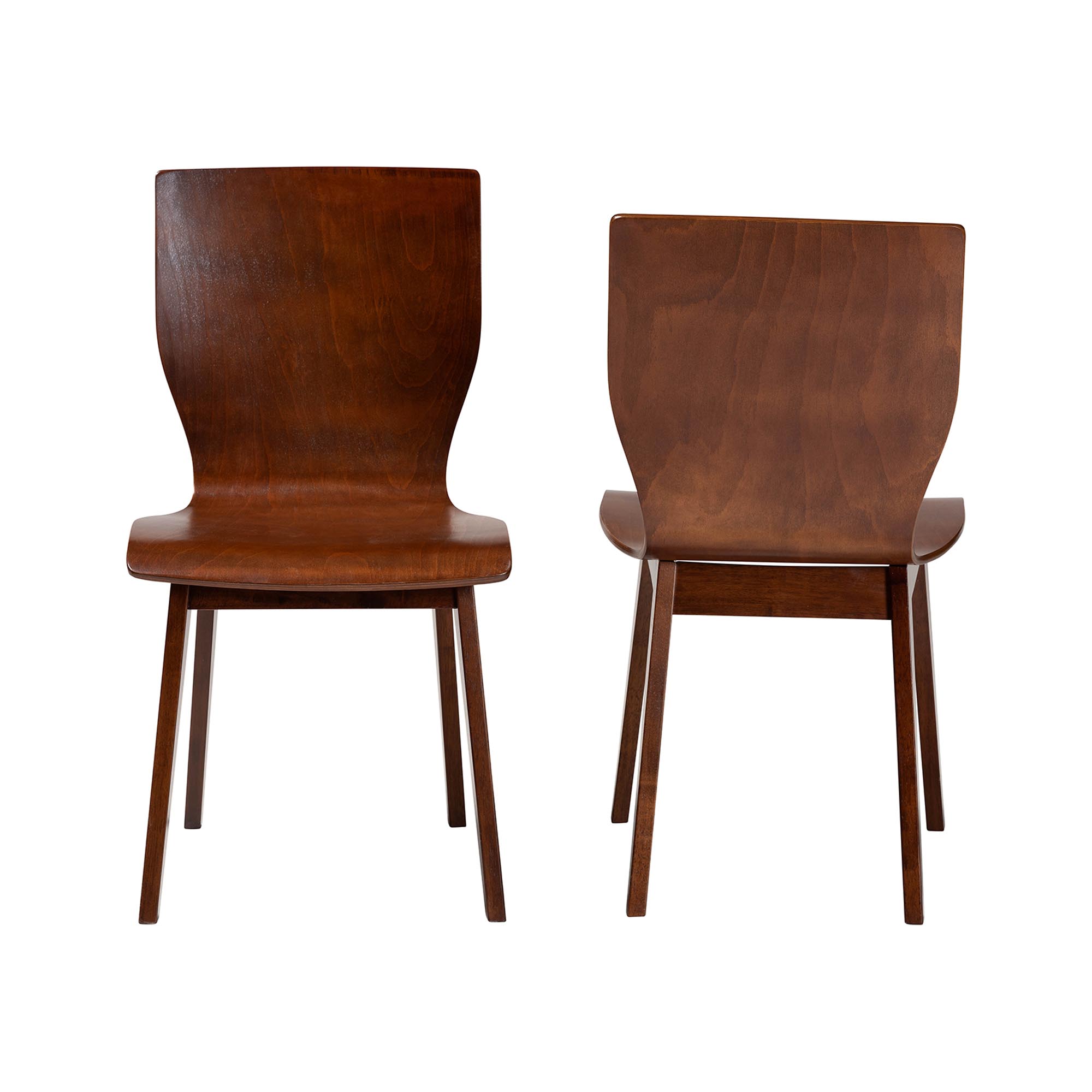 Baxton Studio Elsa Mid-century Modern Scandinavian Style Dark Walnut Bent Wood Dining Chair