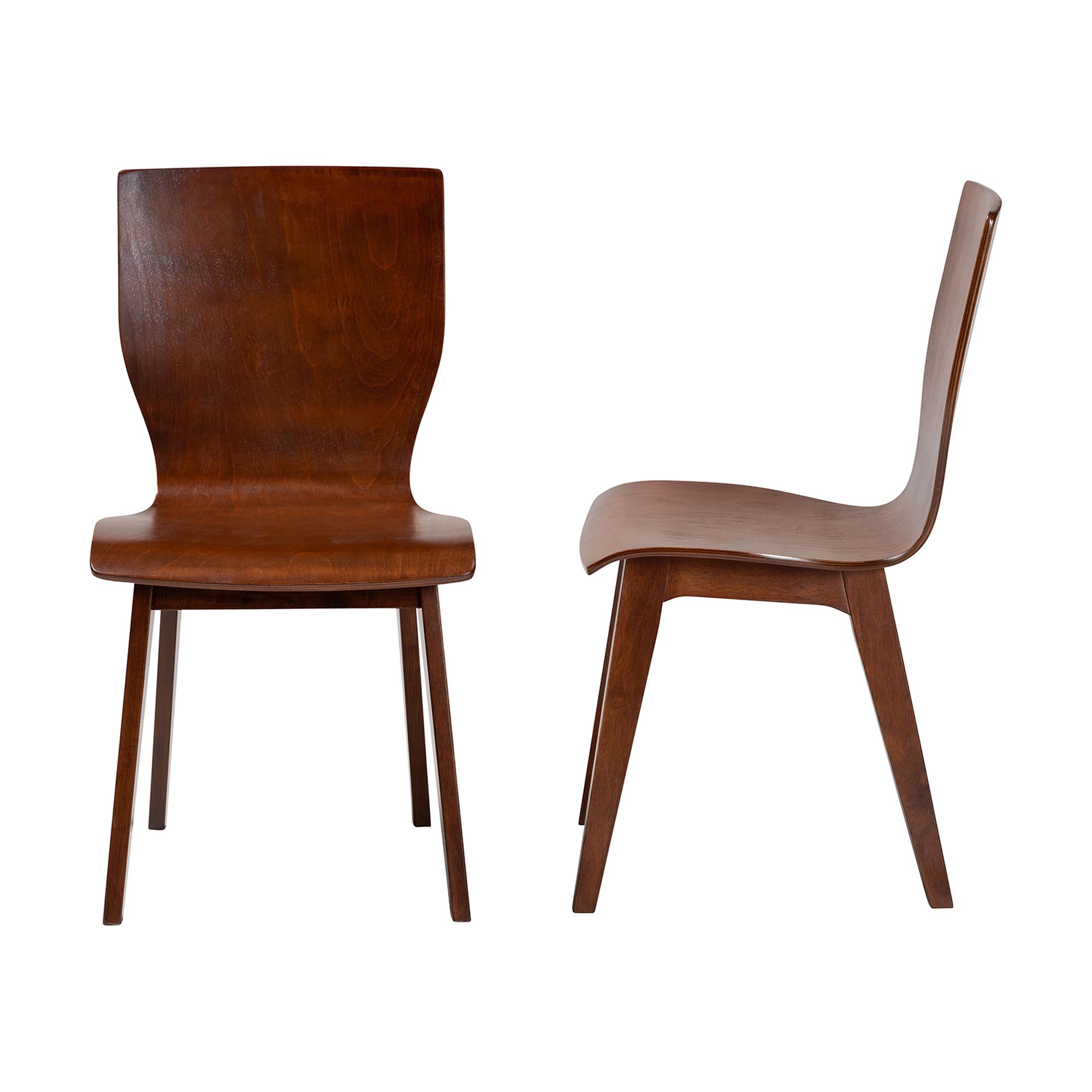 Baxton Studio Elsa Mid-century Modern Scandinavian Style Dark Walnut Bent Wood Dining Chair