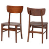 Baxton Studio Netherlands Mid-century Modern Scandinavian Style Dark Walnut Bent Wood Dining Side Chair