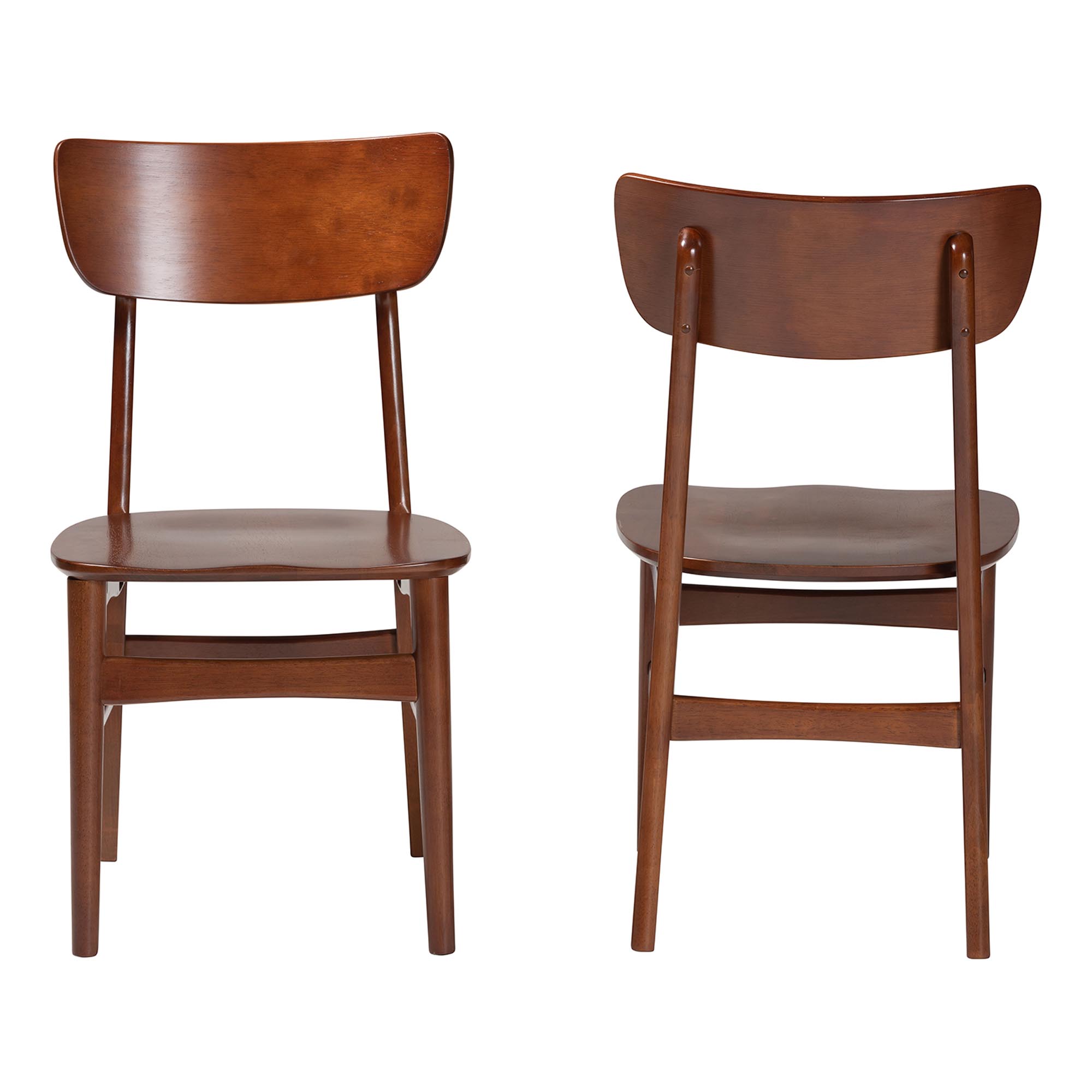 Baxton Studio Netherlands Mid-century Modern Scandinavian Style Dark Walnut Bent Wood Dining Side Chair