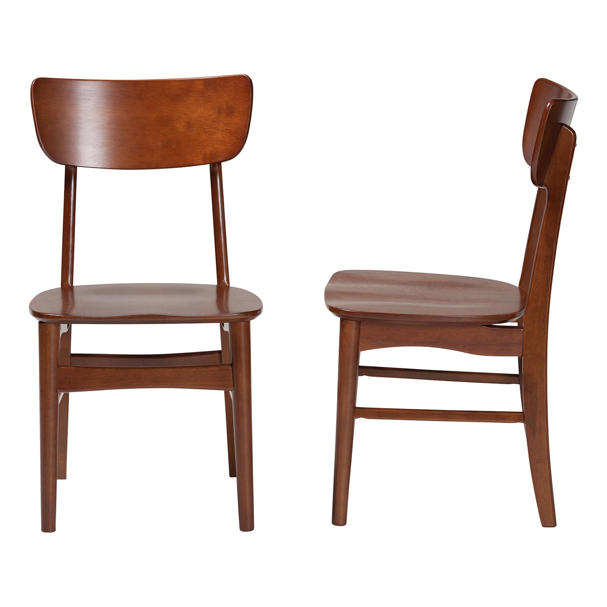 Baxton Studio Netherlands Mid-century Modern Scandinavian Style Dark Walnut Bent Wood Dining Side Chair