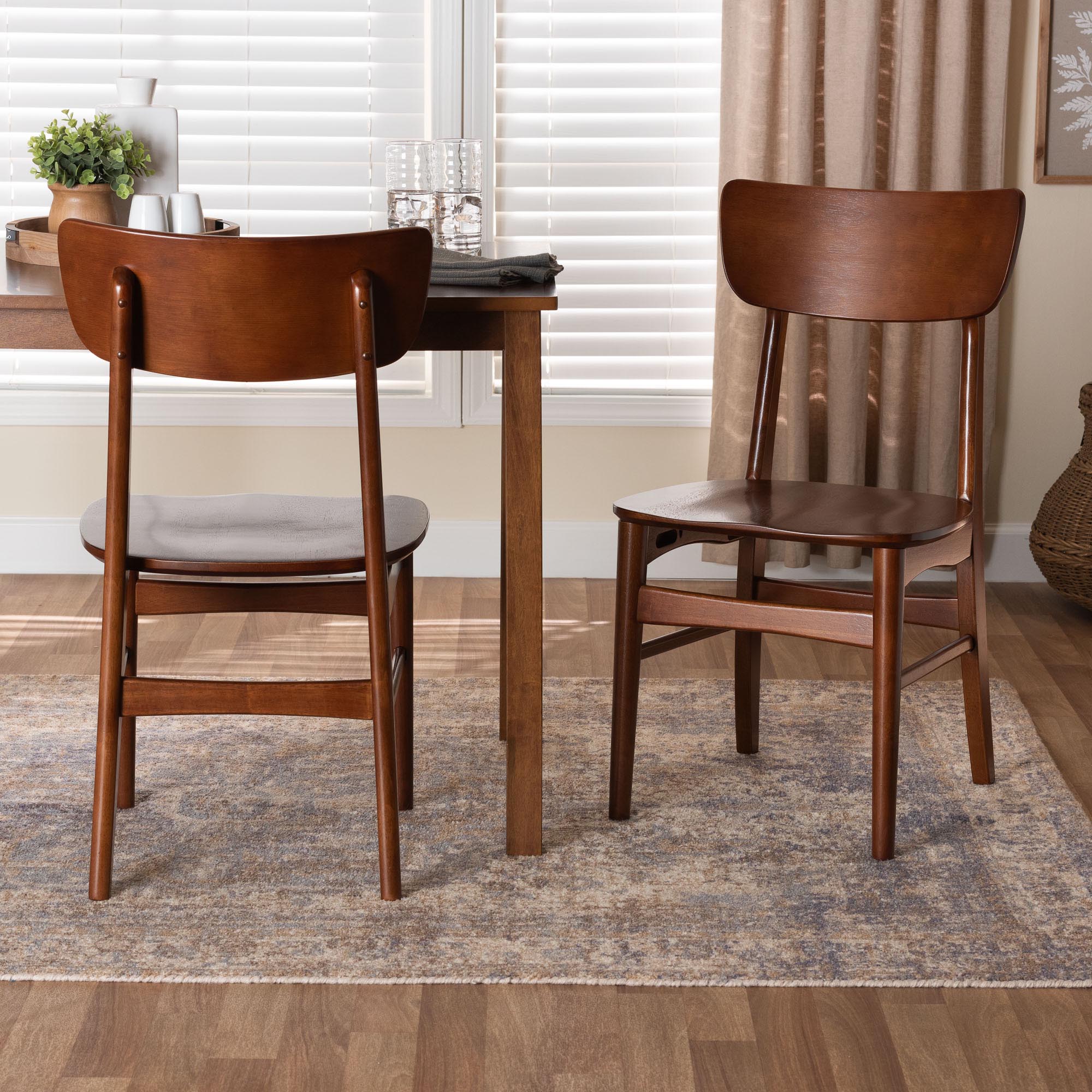 Baxton Studio Netherlands Mid-century Modern Scandinavian Style Dark Walnut Bent Wood Dining Side Chair