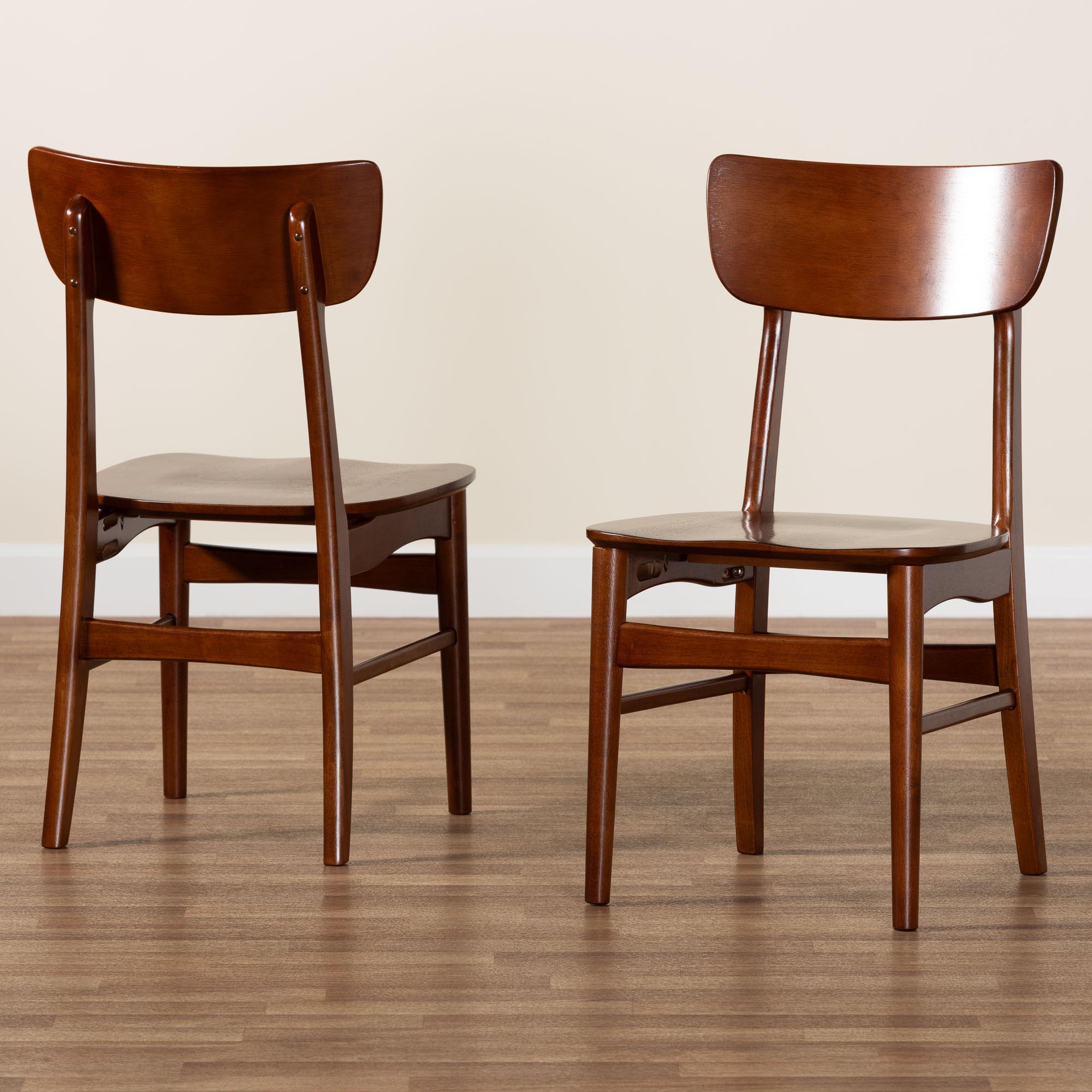 Baxton Studio Netherlands Mid-century Modern Scandinavian Style Dark Walnut Bent Wood Dining Side Chair