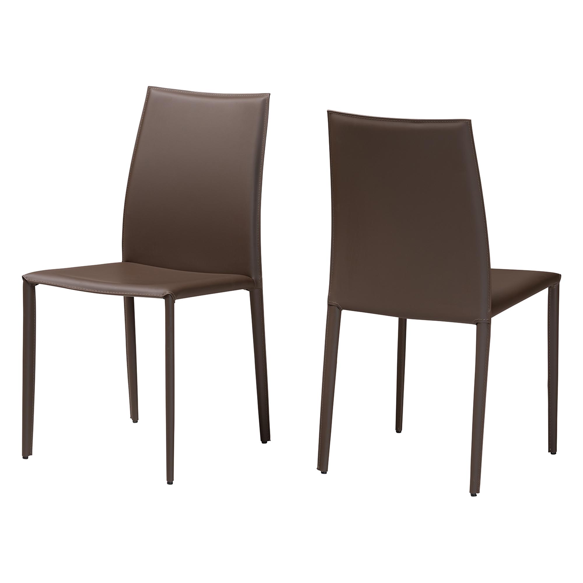 Baxton Studio Rockford Modern and Contemporary Taupe Bonded Leather Upholstered Dining Chair (Set of 2)